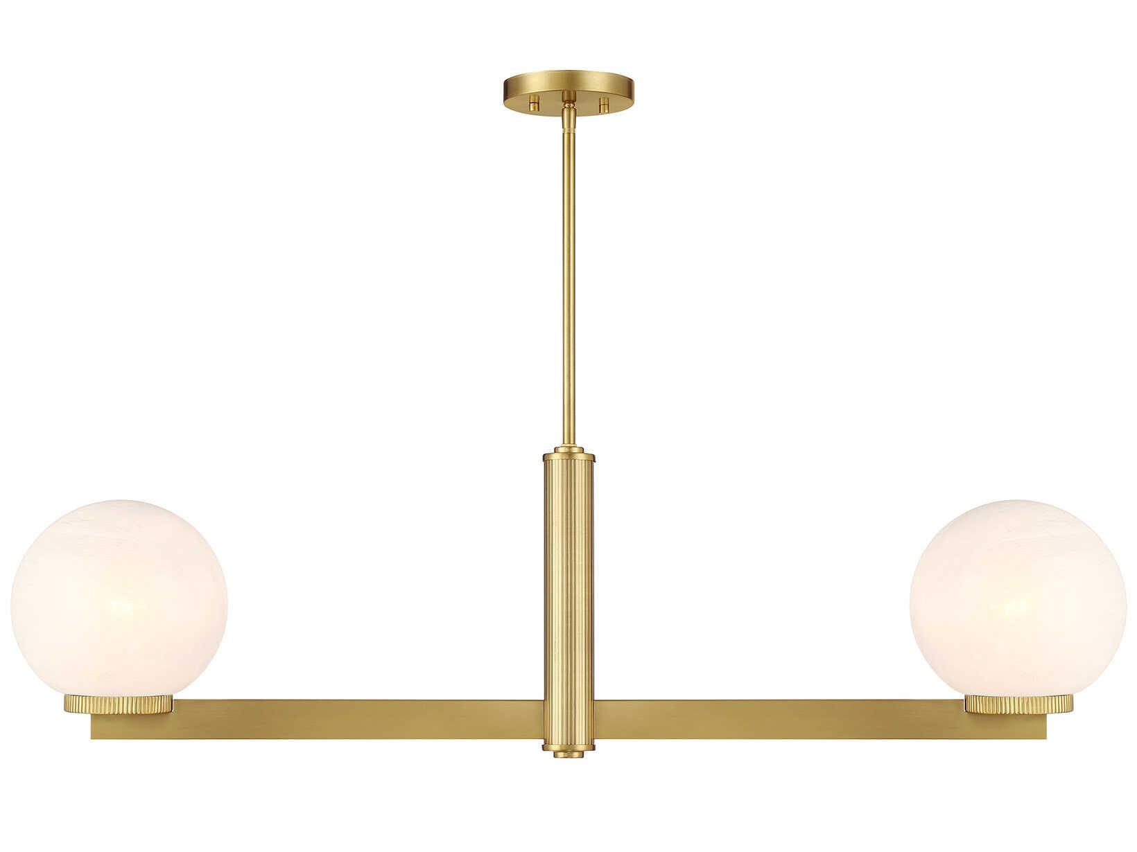 Savoy House Meridian 2-Light Natural Brass Globe Island Pendant