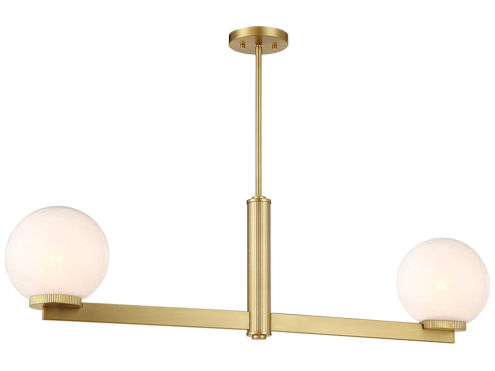 Savoy House Meridian 2-Light Natural Brass Globe Island Pendant