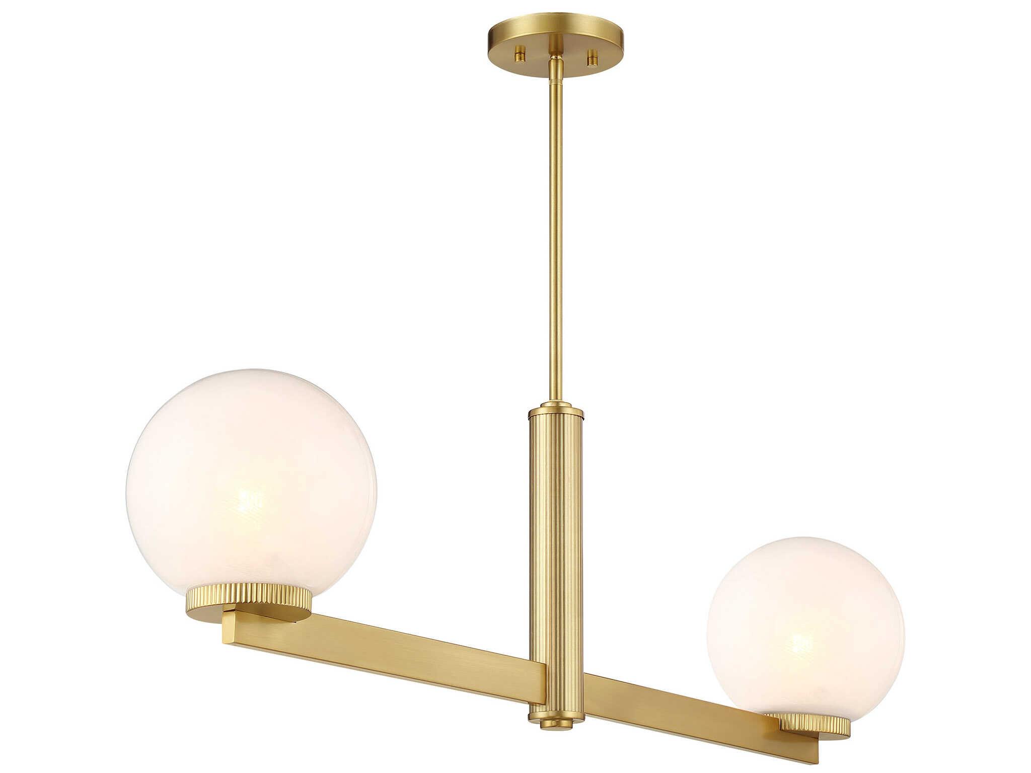 Savoy House Meridian 2-Light Natural Brass Globe Island Pendant
