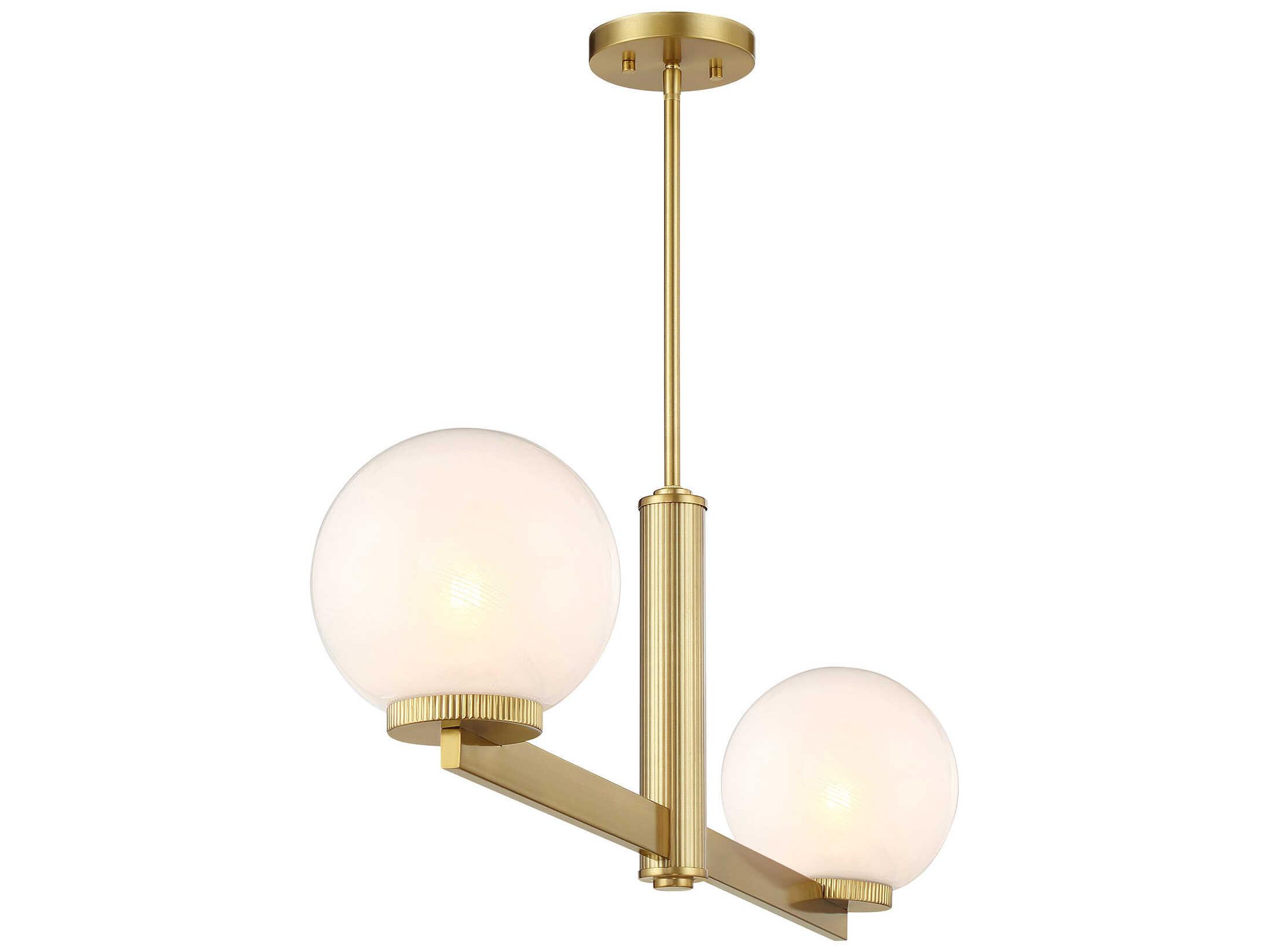 Savoy House Meridian 2-Light Natural Brass Globe Island Pendant