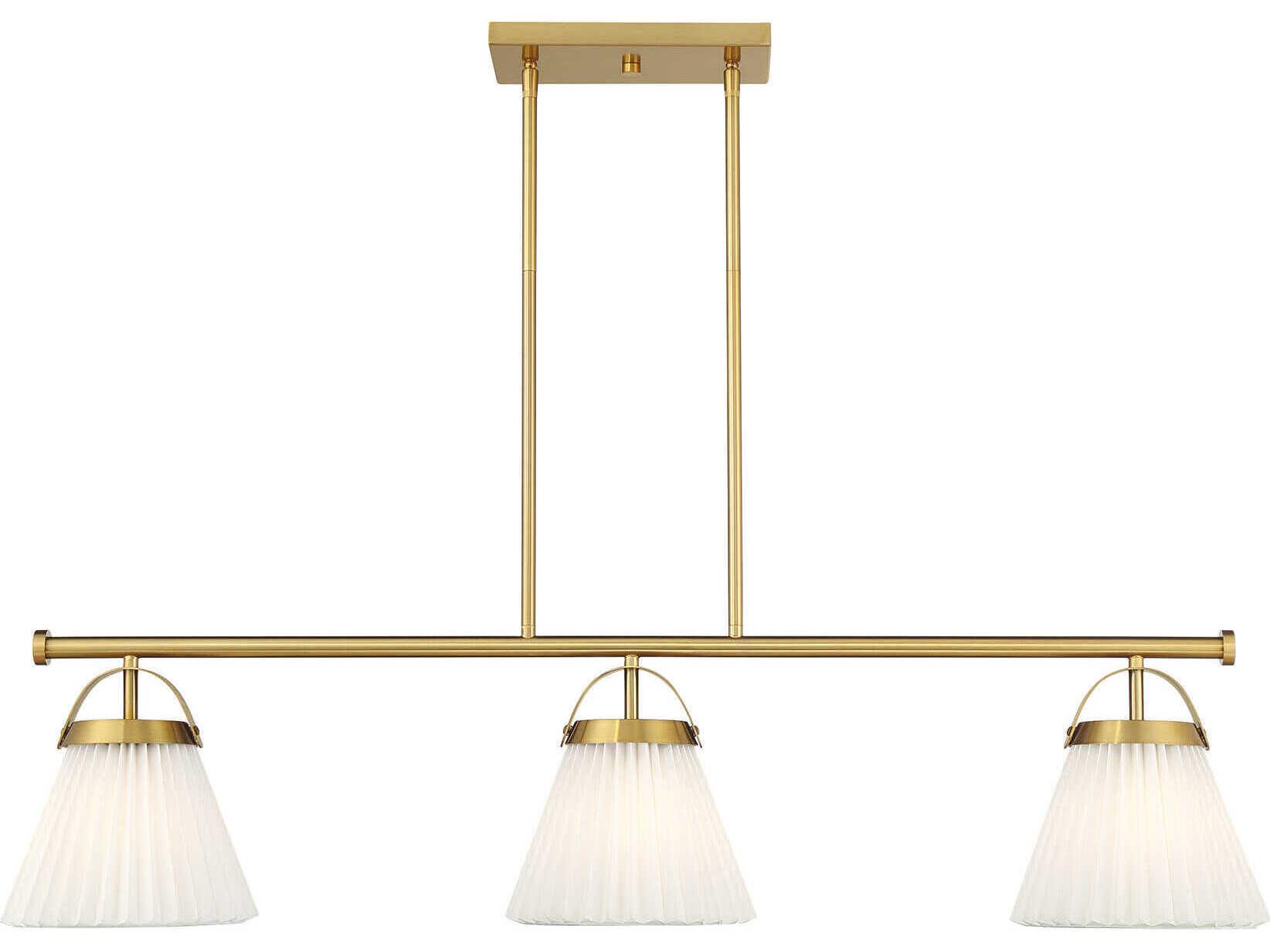 Savoy House Meridian 3-Light Natural Brass Empire Island Pendant