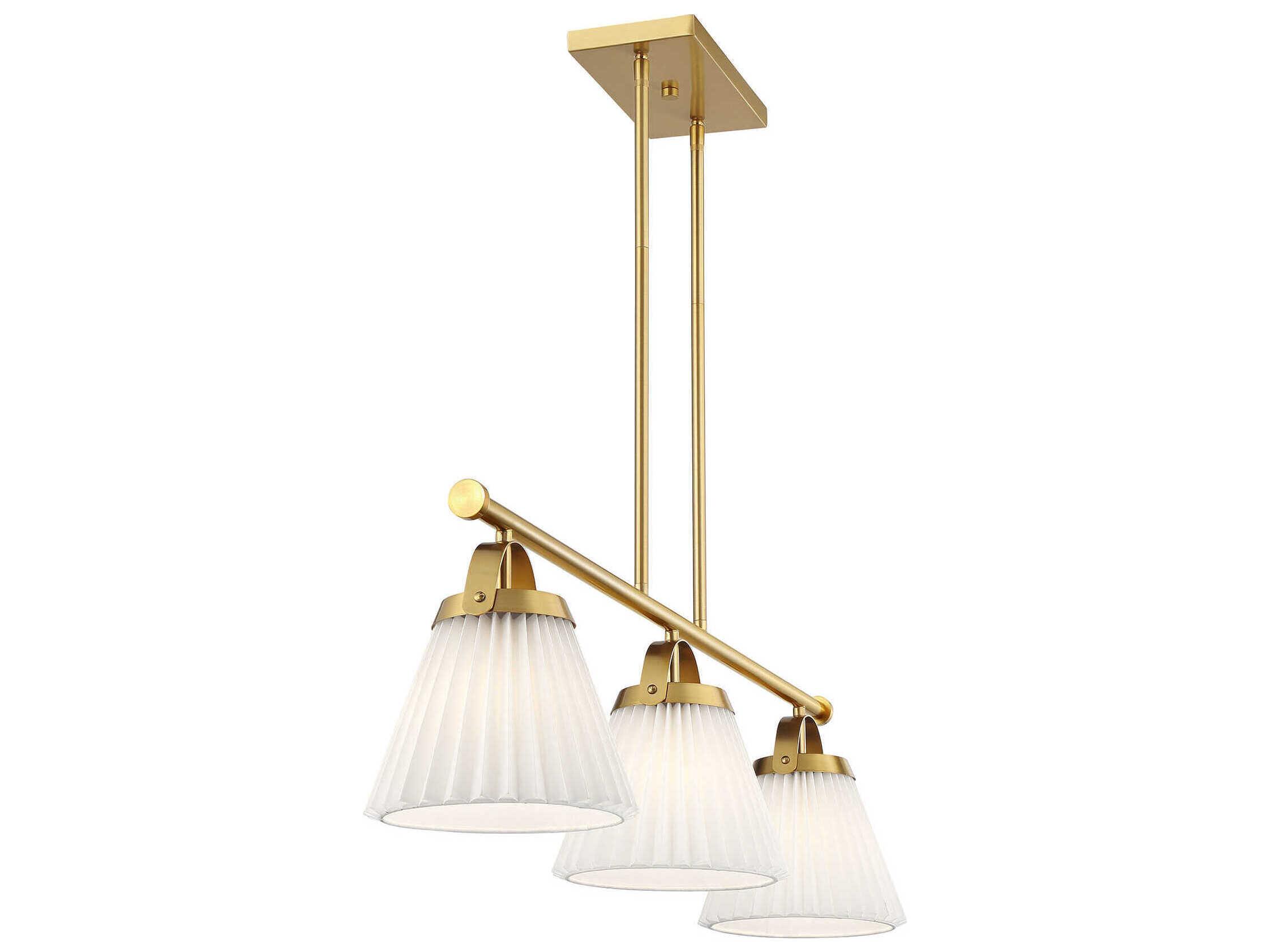 Savoy House Meridian 3-Light Natural Brass Empire Island Pendant