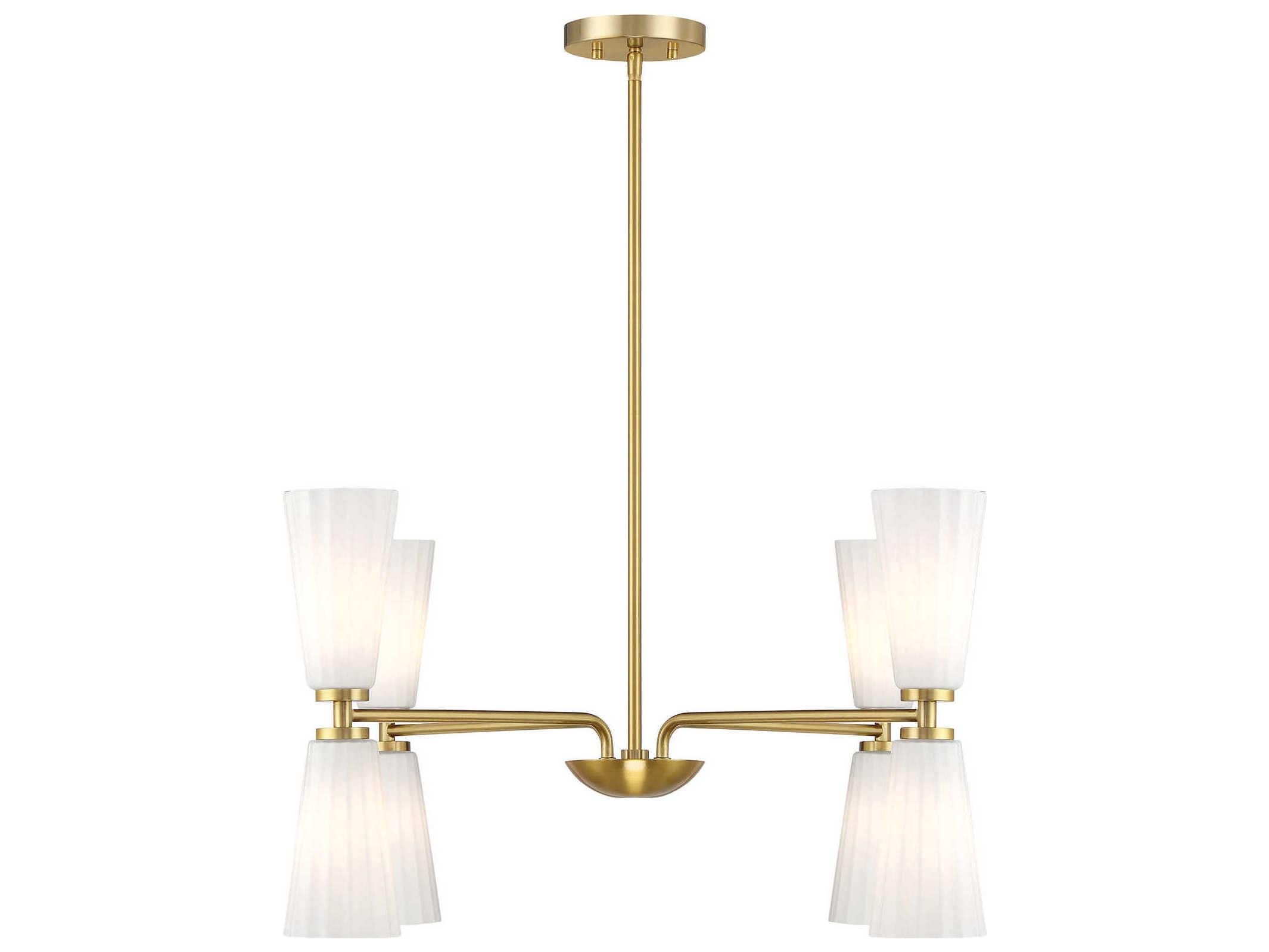 Savoy House Meridian 8-Light Natural Brass Chandelier
