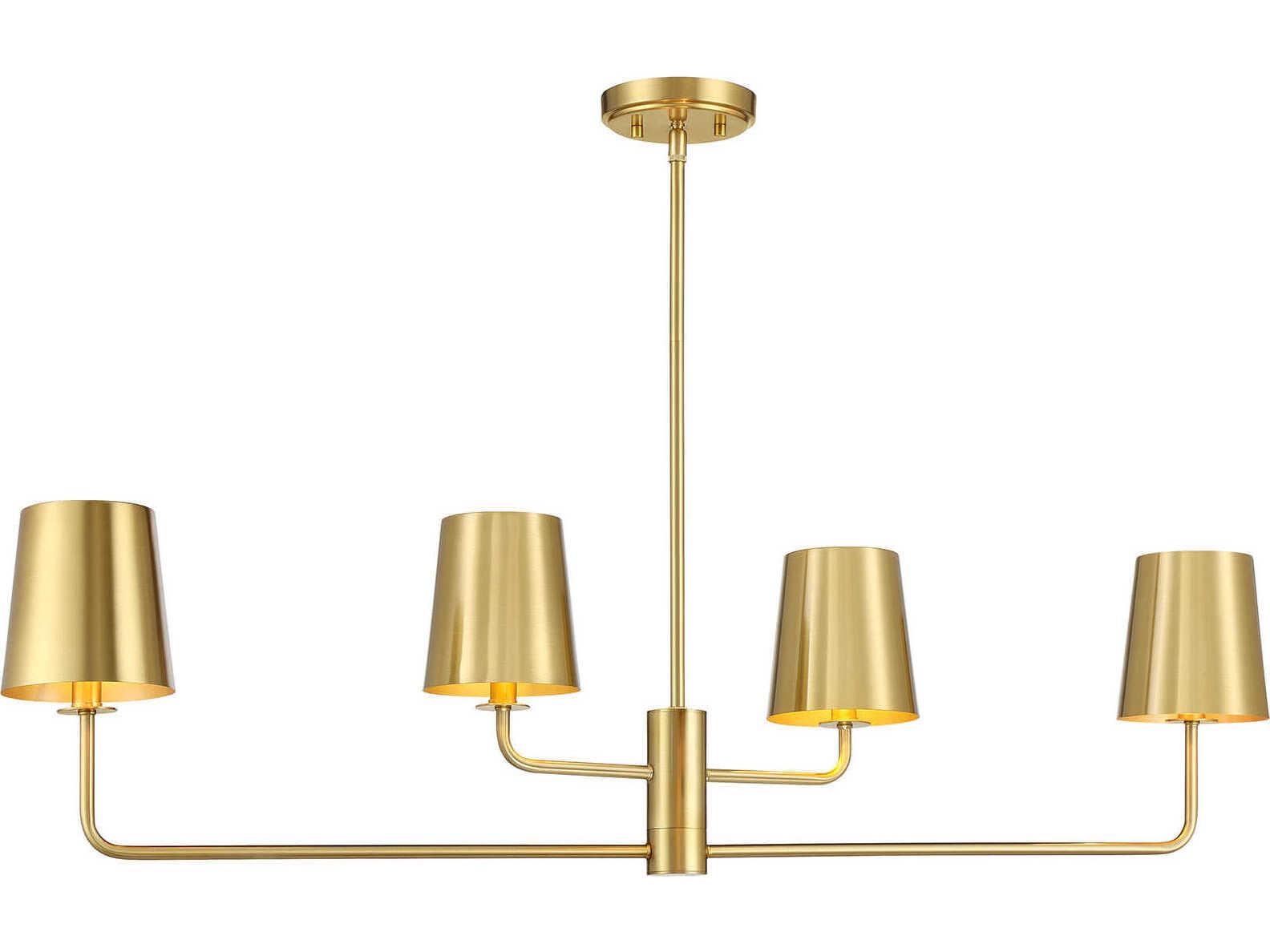 Savoy House Meridian 4-Light Natural Brass Empire Island Pendant