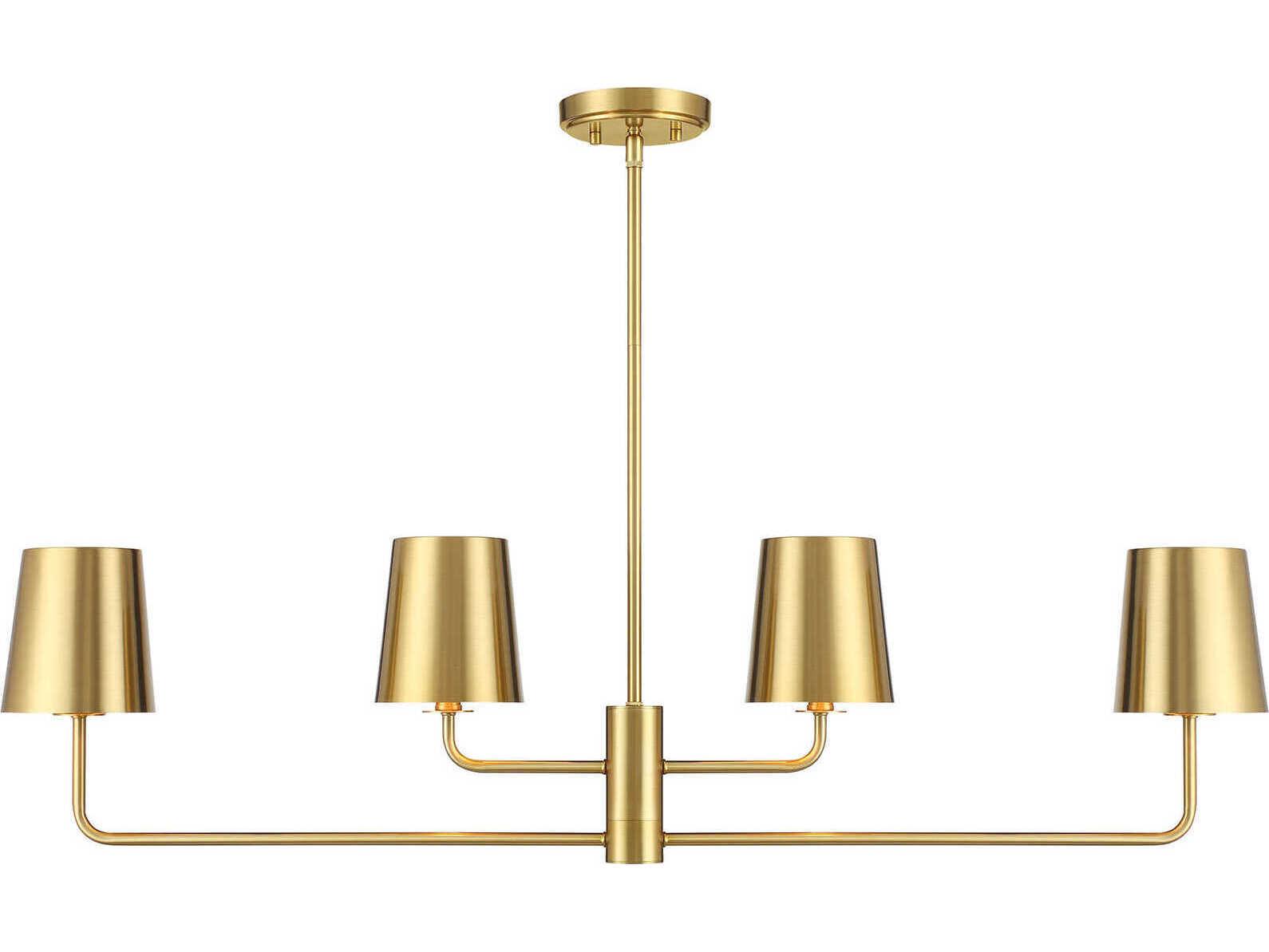 Savoy House Meridian 4-Light Natural Brass Empire Island Pendant