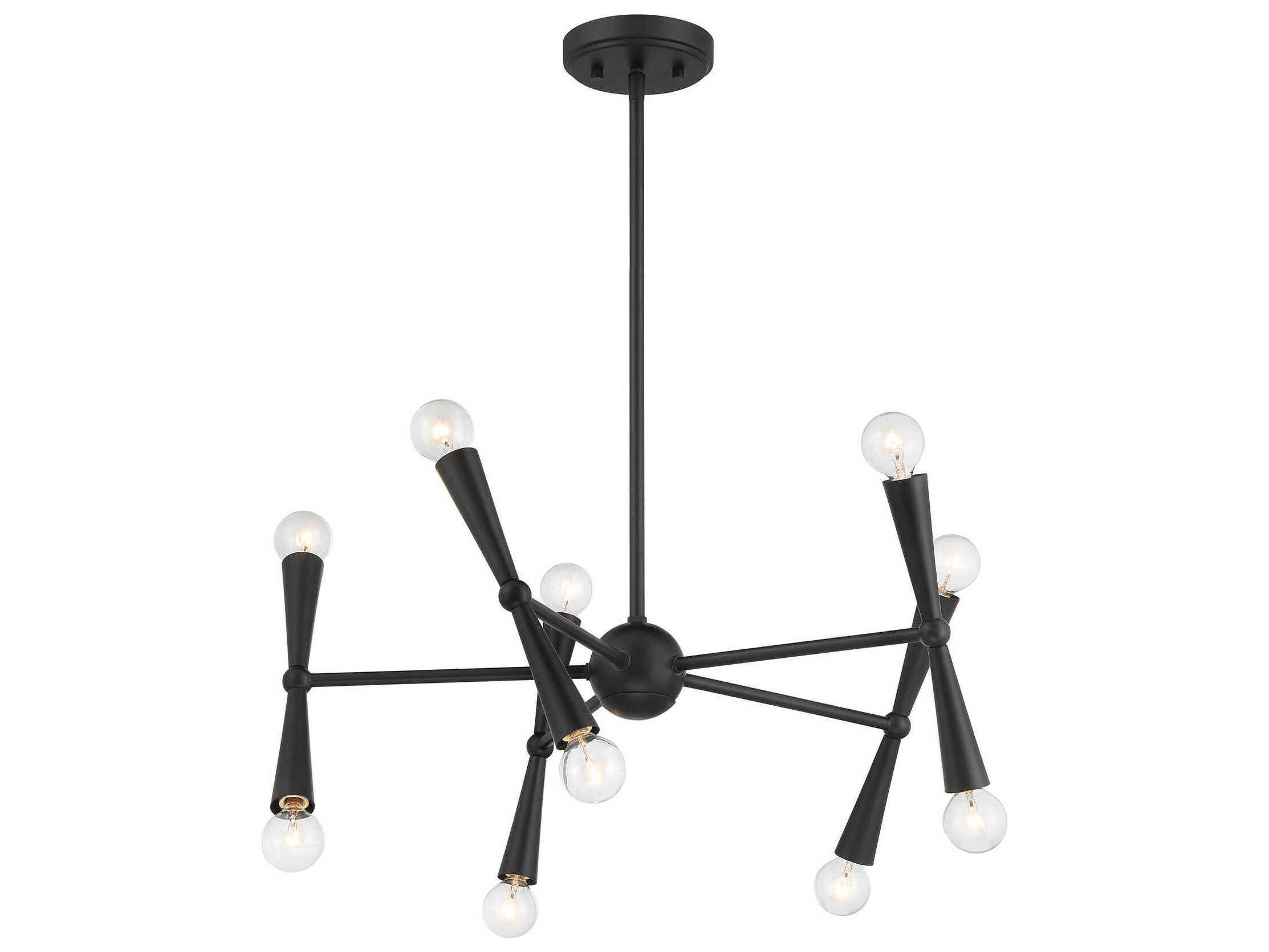 Savoy House Meridian 10-Light Matte Black Chandelier