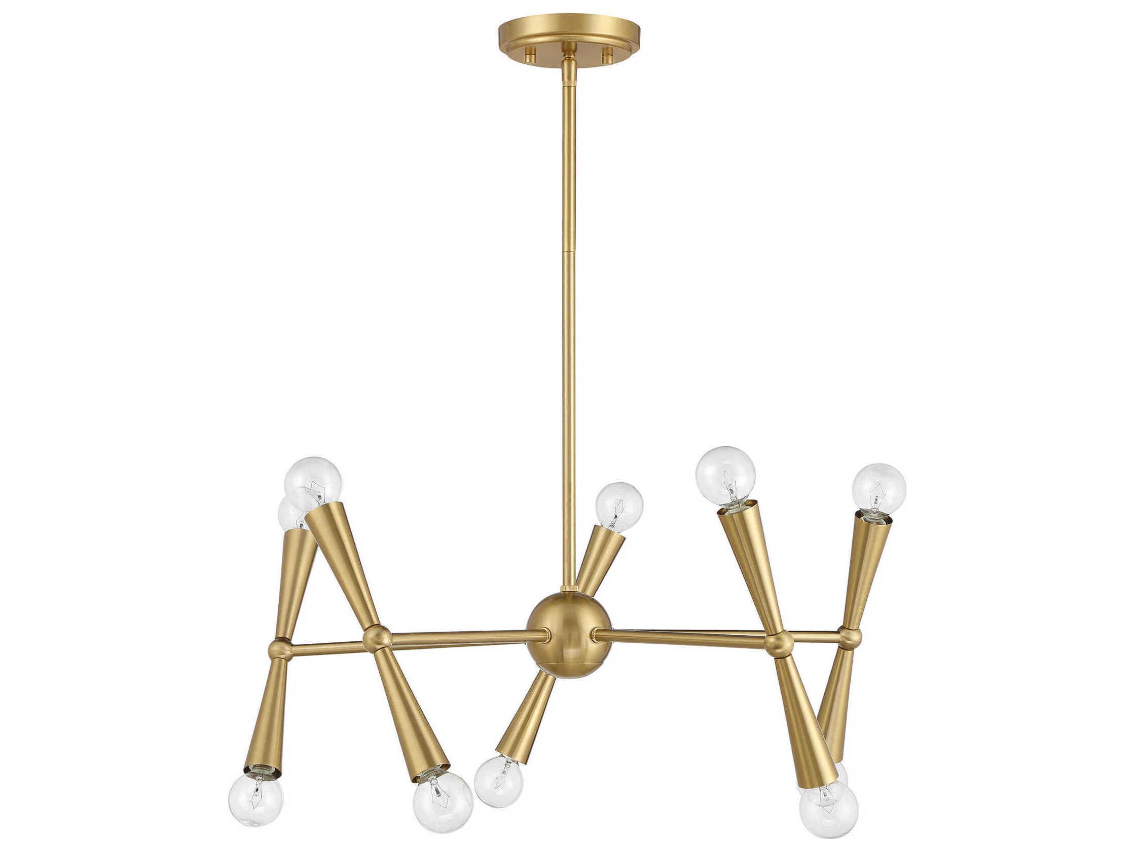 Savoy House Meridian 10-Light Natural Brass Chandelier