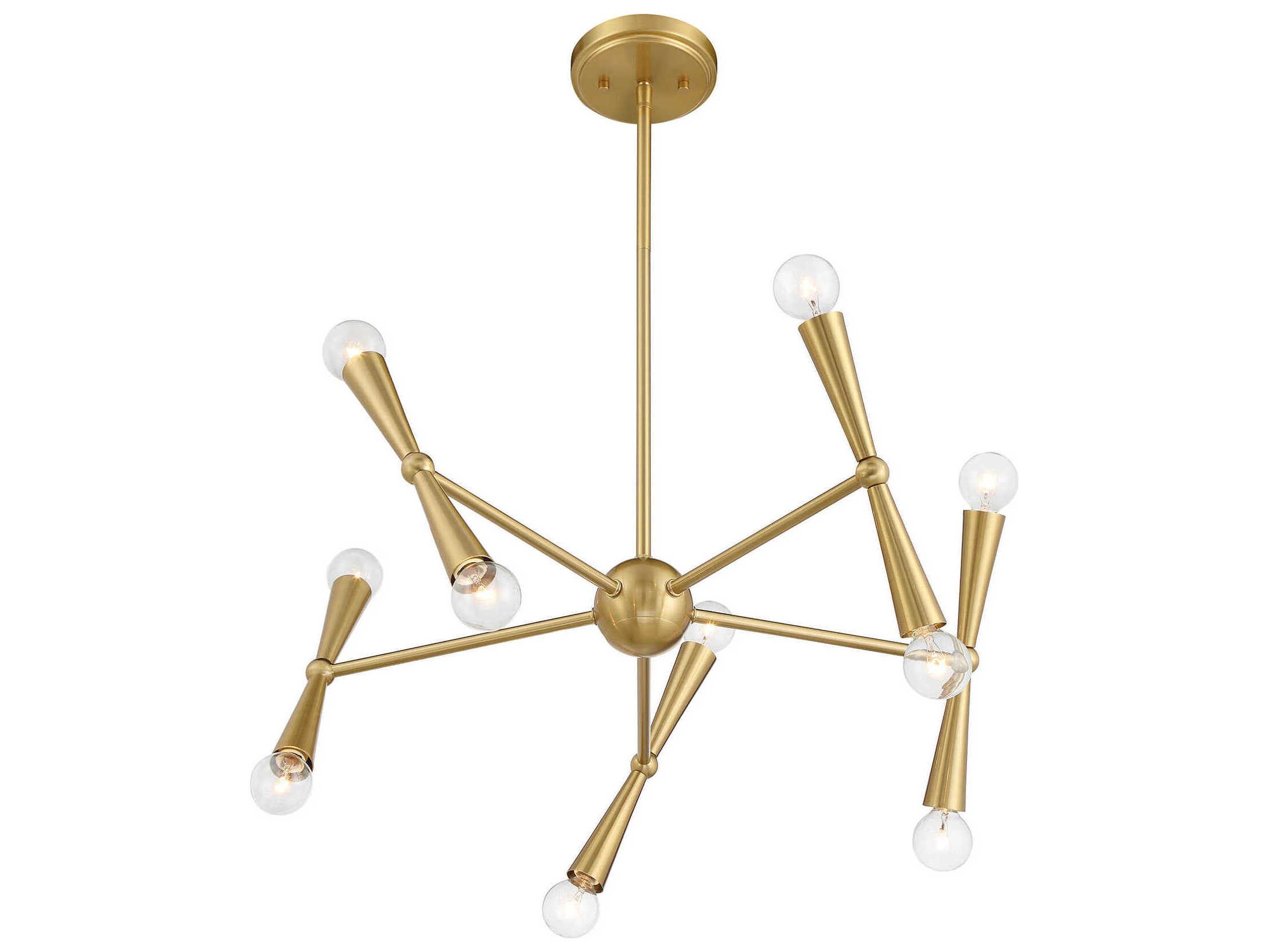 Savoy House Meridian 10-Light Natural Brass Chandelier