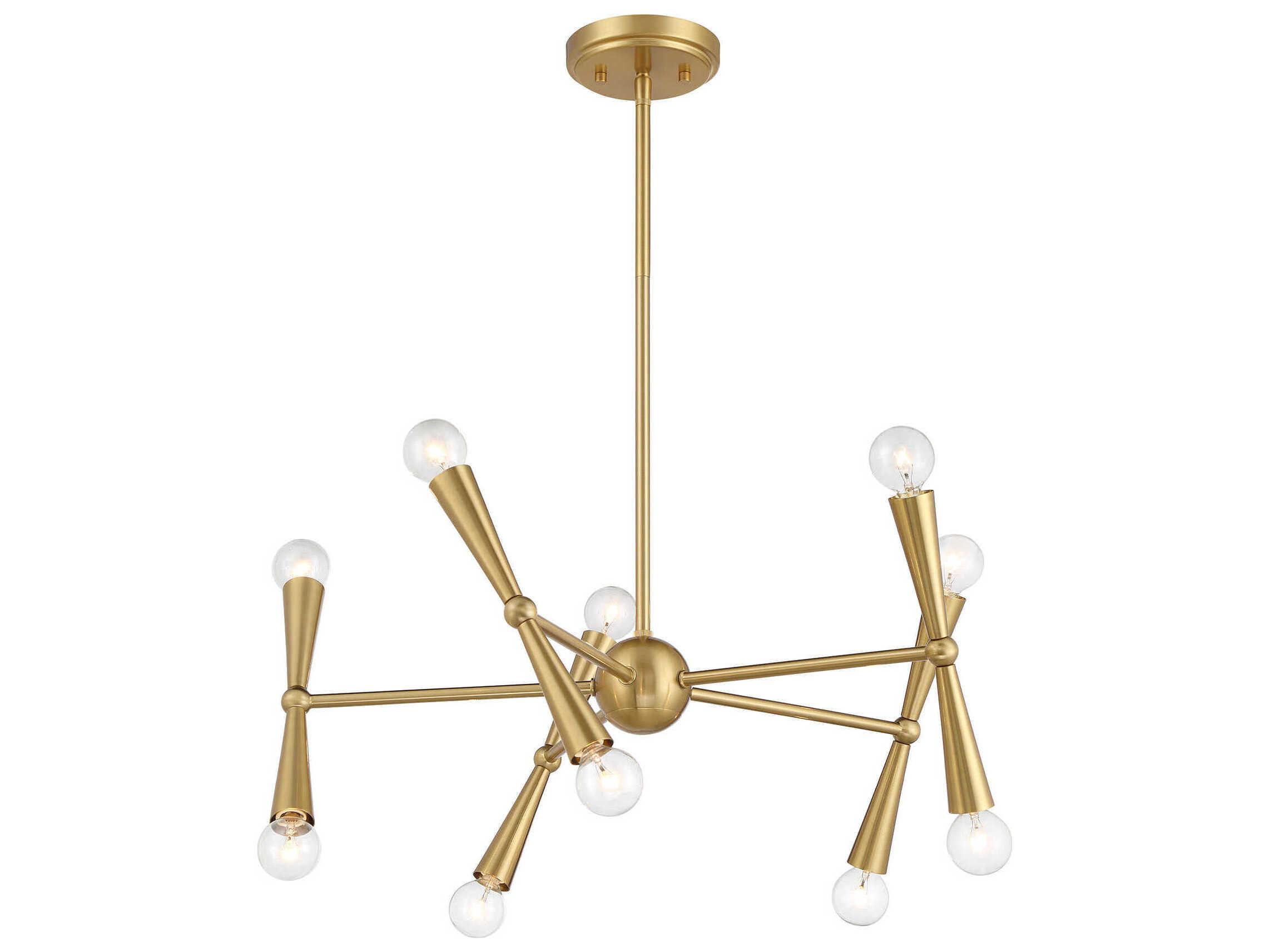 Savoy House Meridian 10-Light Natural Brass Chandelier