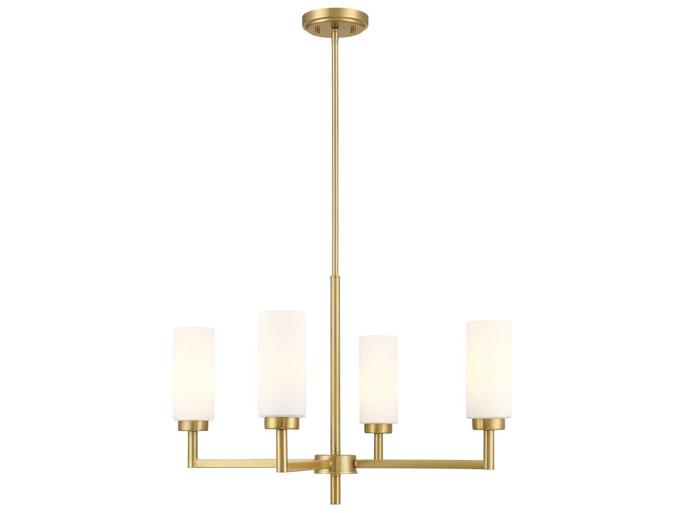 Savoy House Meridian 4-Light Natural Brass Chandelier