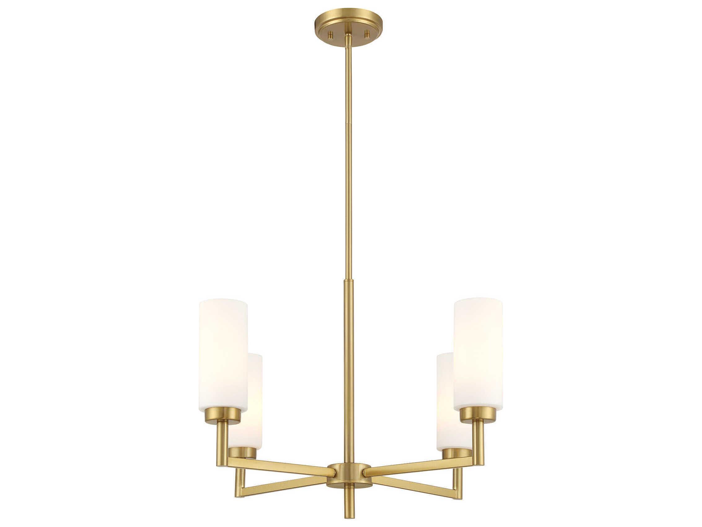 Savoy House Meridian 4-Light Natural Brass Chandelier