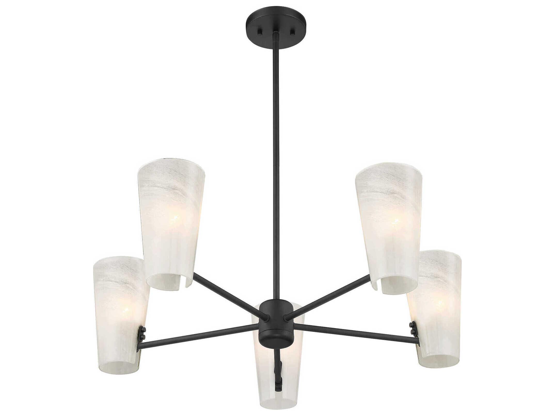 Savoy House Meridian 5-Light Matte Black Chandelier