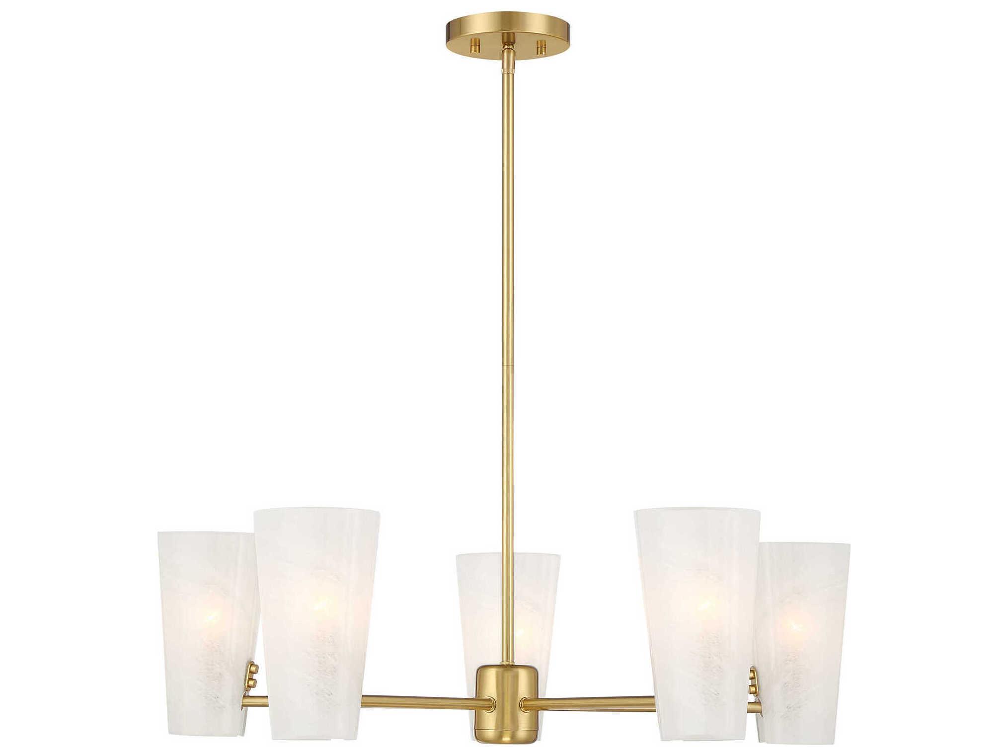 Savoy House Meridian 5-Light Natural Brass Chandelier