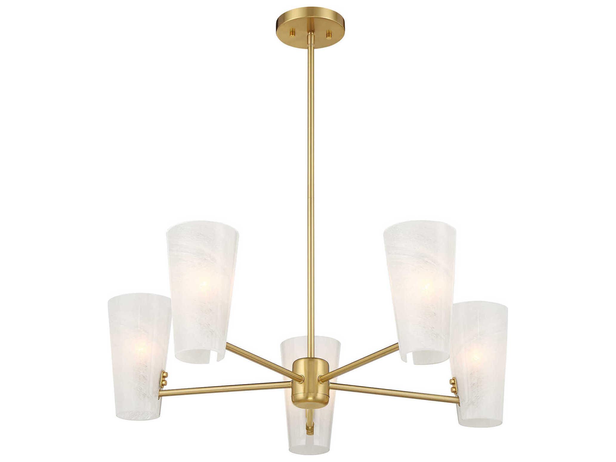 Savoy House Meridian 5-Light Natural Brass Chandelier