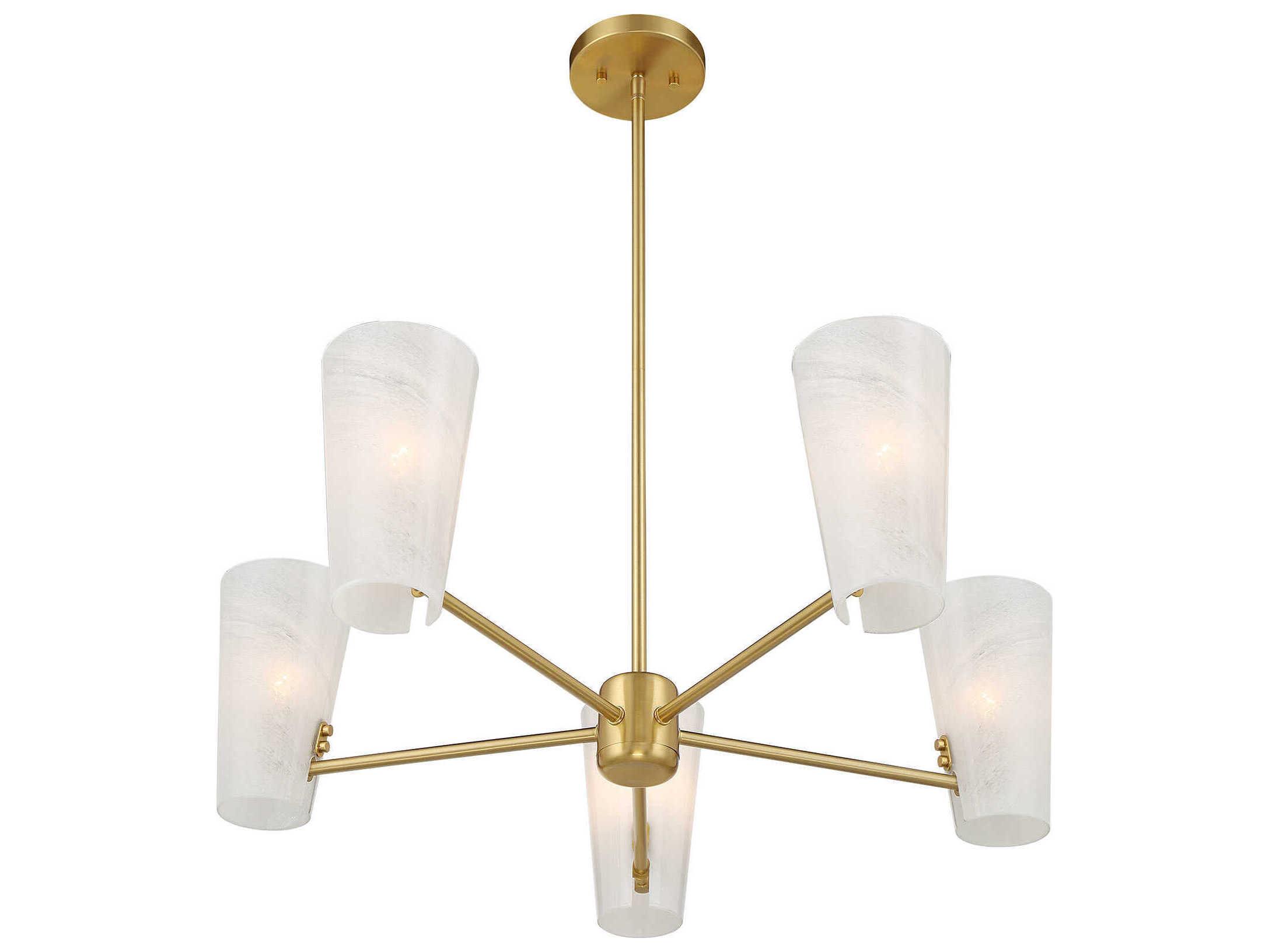 Savoy House Meridian 5-Light Natural Brass Chandelier