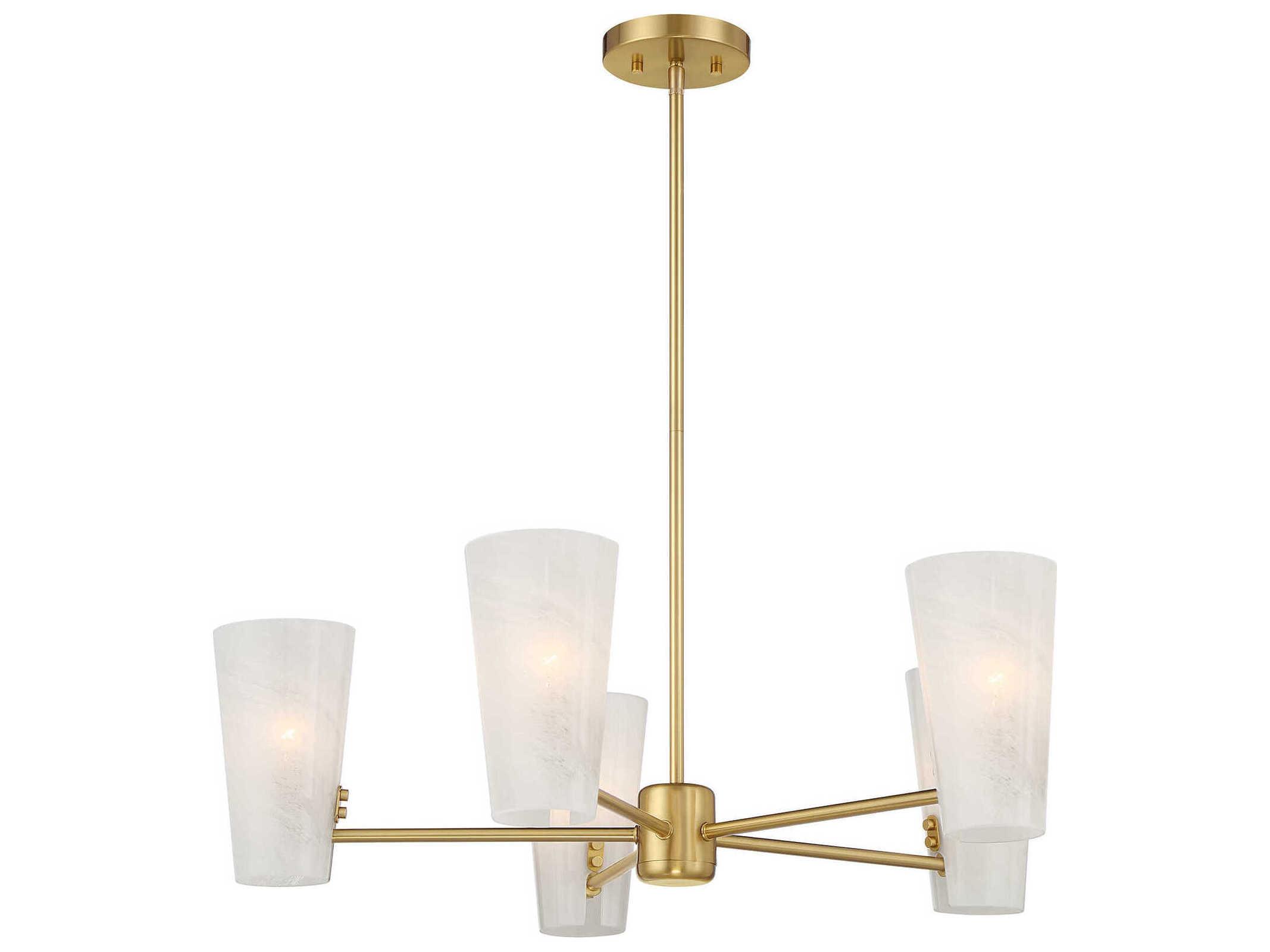 Savoy House Meridian 5-Light Natural Brass Chandelier