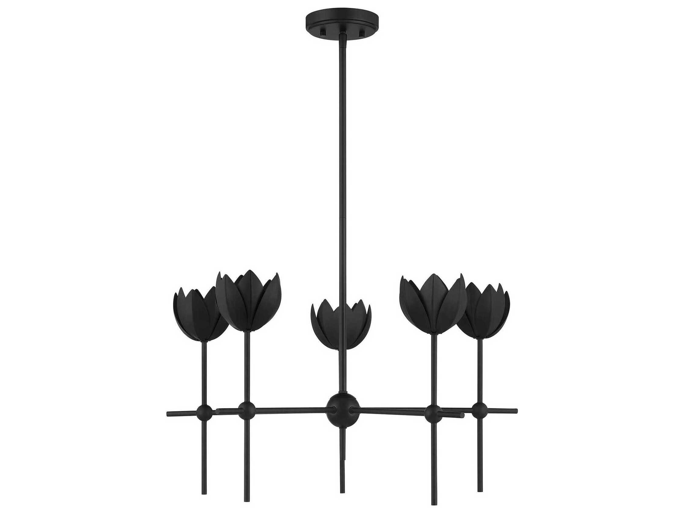 Savoy House Meridian 5-Light Matte Black Chandelier