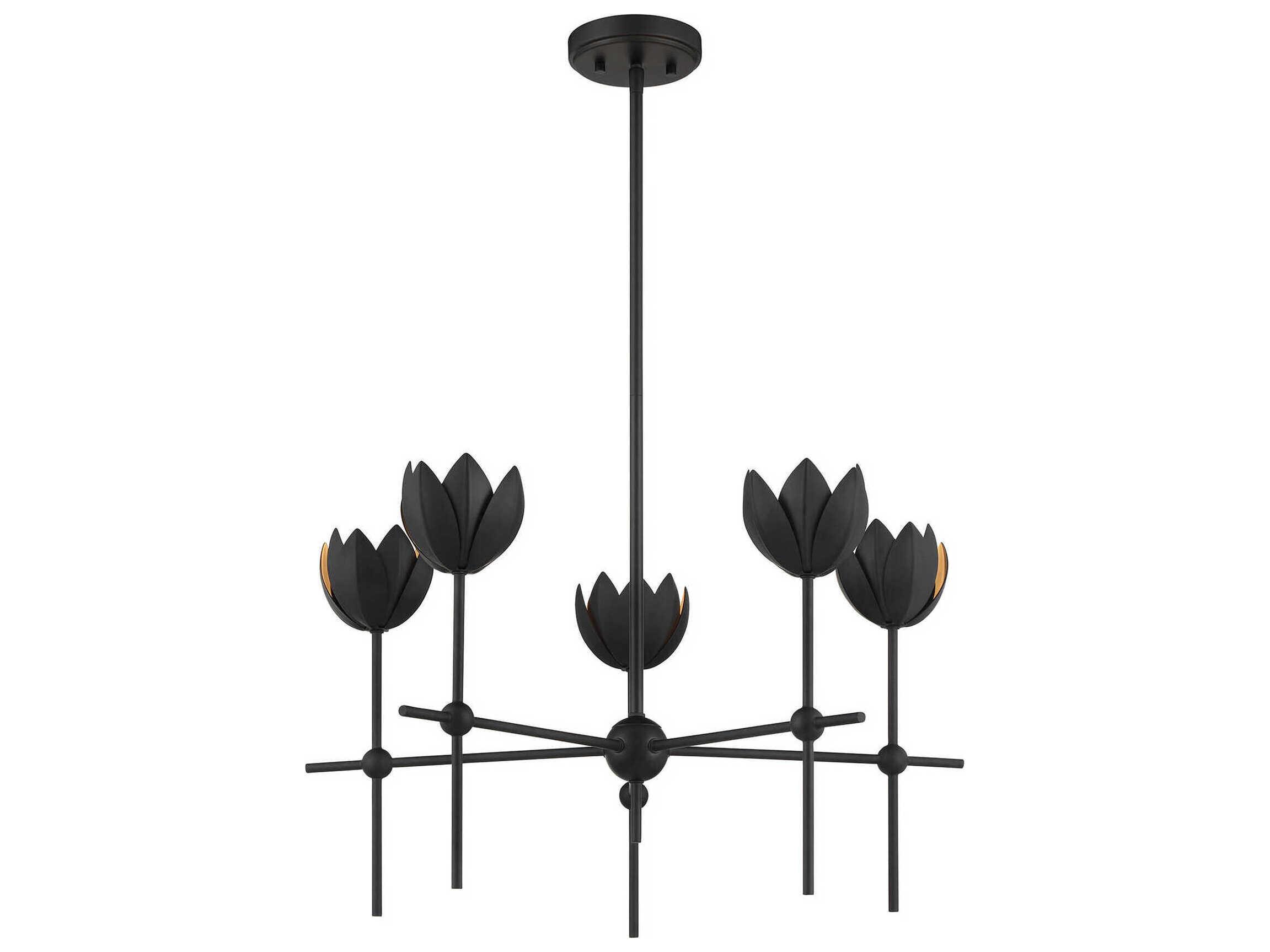 Savoy House Meridian 5-Light Matte Black Chandelier