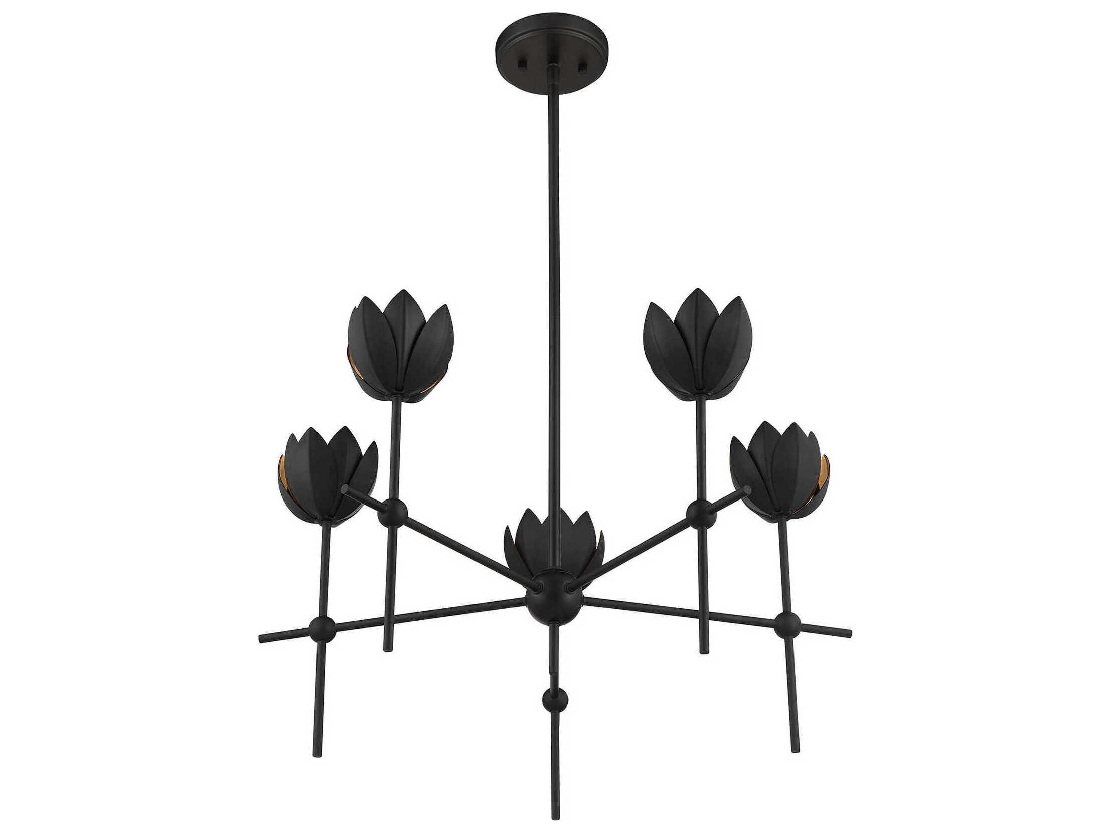 Savoy House Meridian 5-Light Matte Black Chandelier