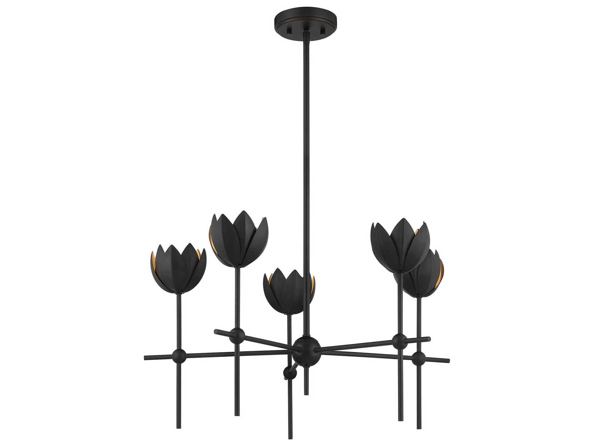 Savoy House Meridian 5-Light Matte Black Chandelier