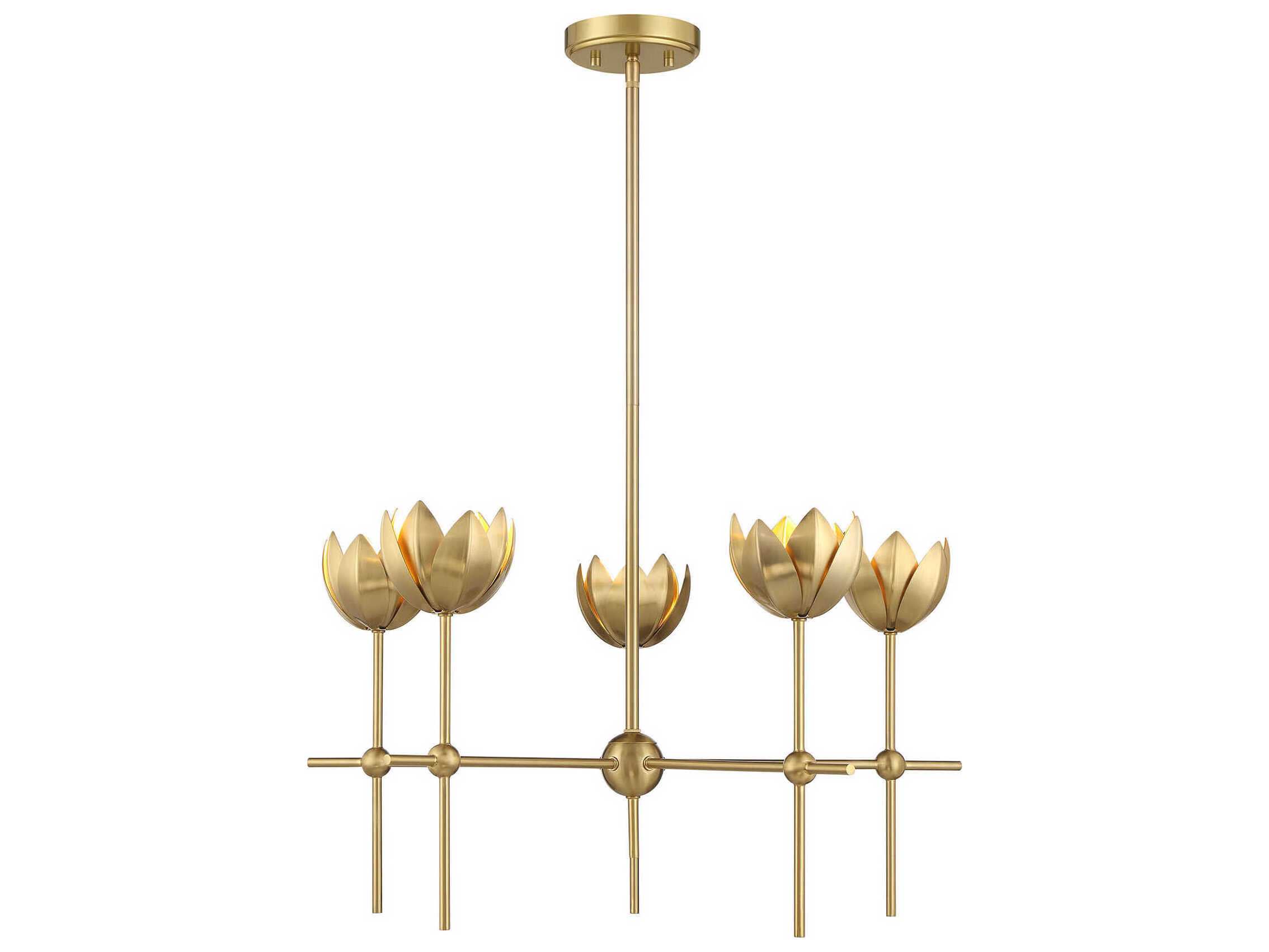 Savoy House Meridian 5-Light Natural Brass Chandelier