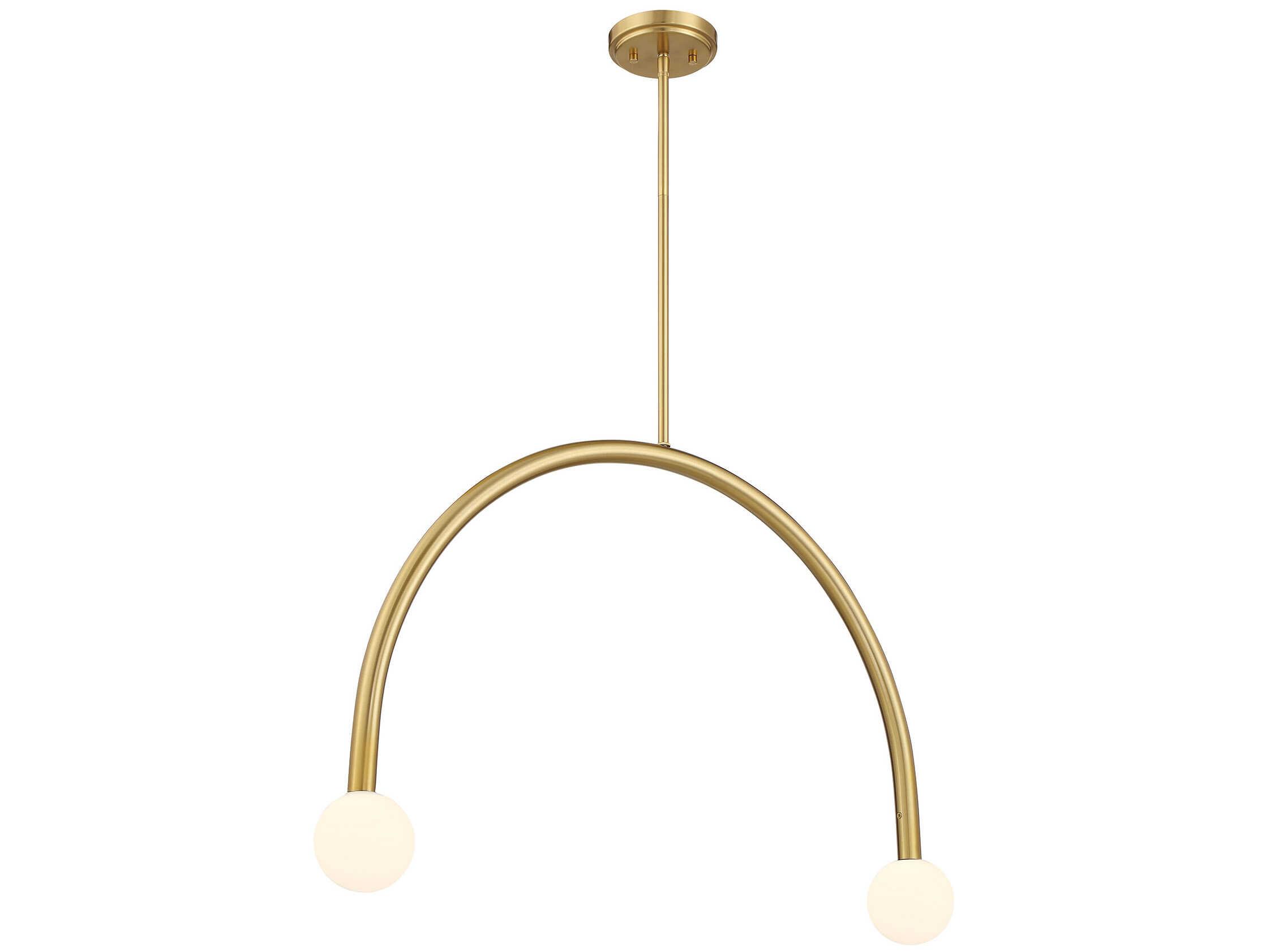 Savoy House Meridian 2-Light Natural Brass Island Pendant
