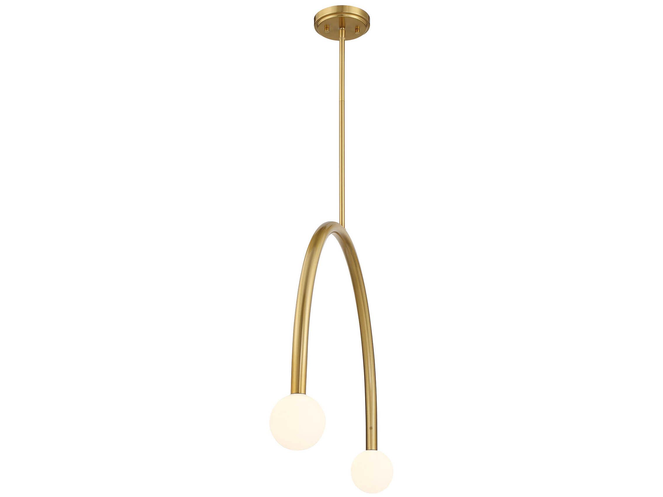 Savoy House Meridian 2-Light Natural Brass Island Pendant