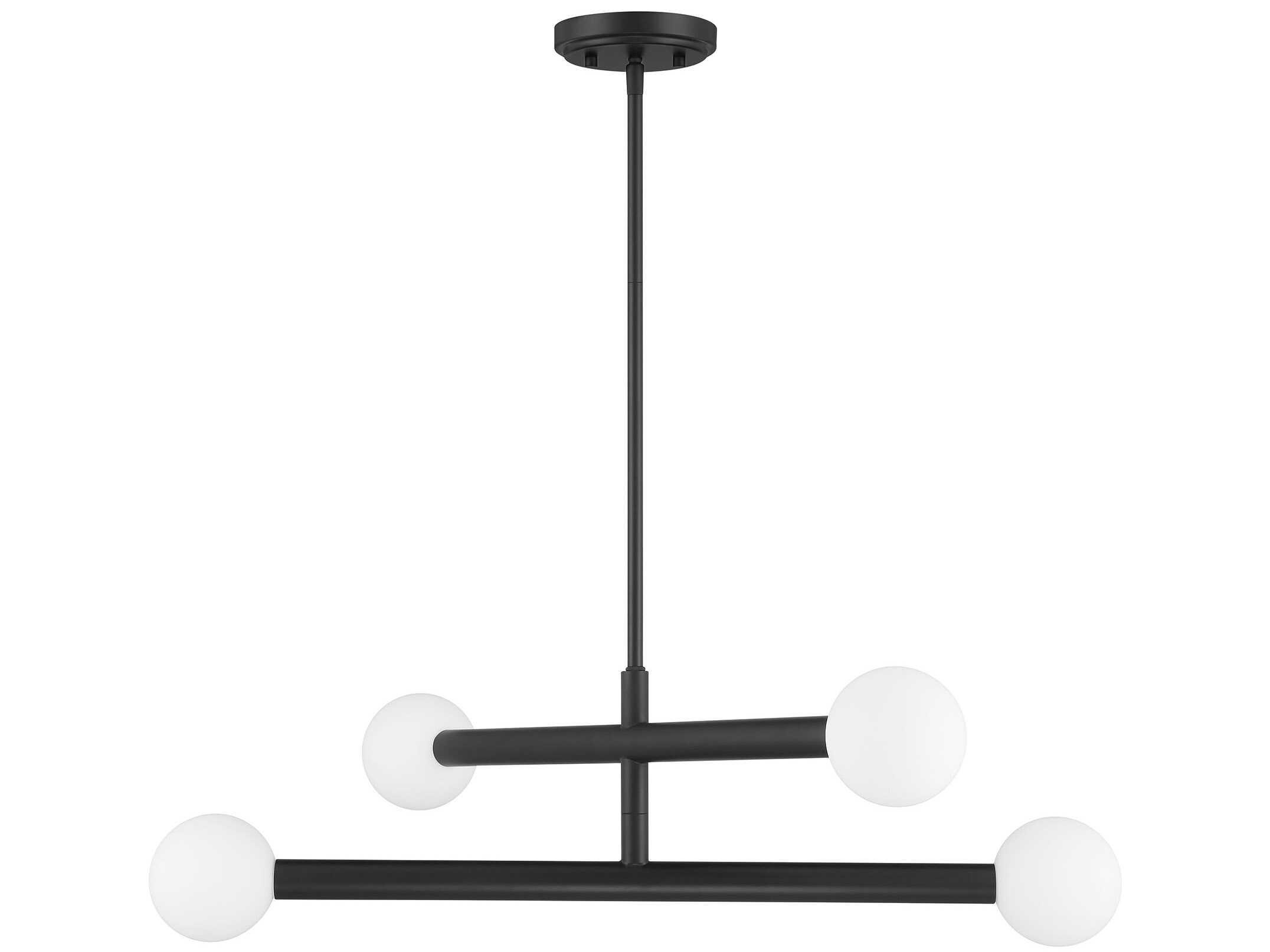 Savoy House Meridian 4-Light Matte Black Globe Chandelier