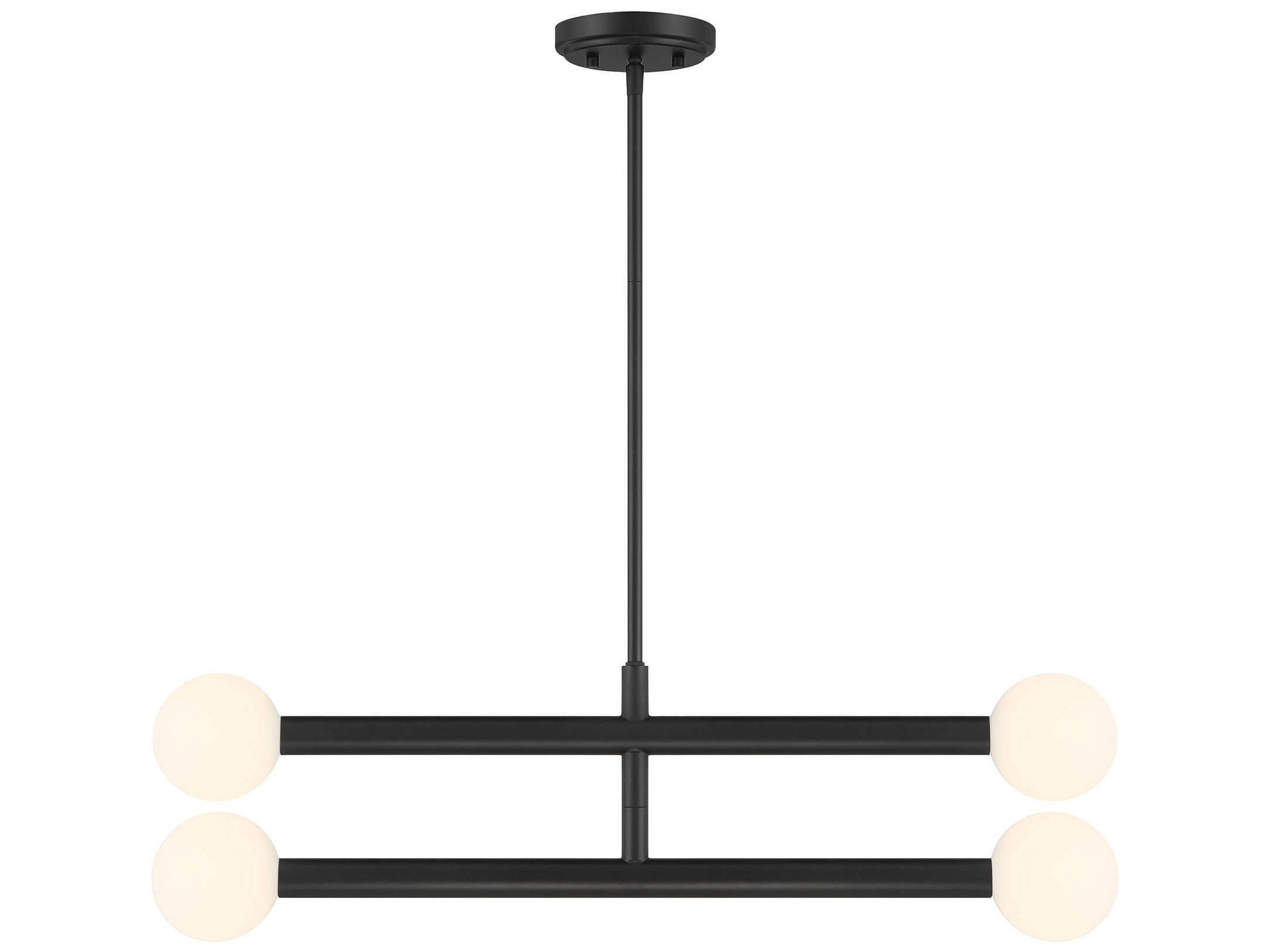 Savoy House Meridian 4-Light Matte Black Globe Chandelier