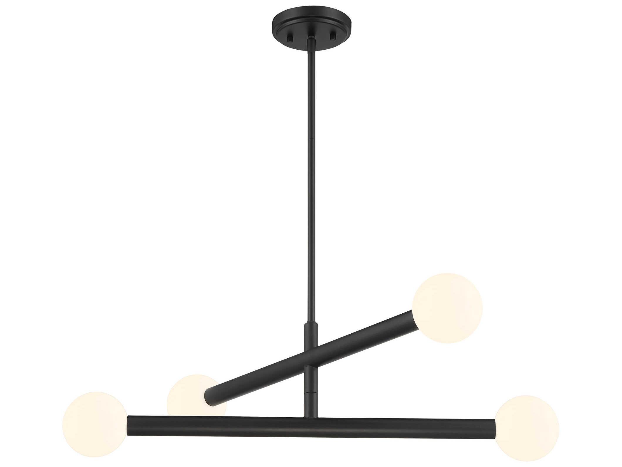 Savoy House Meridian 4-Light Matte Black Globe Chandelier