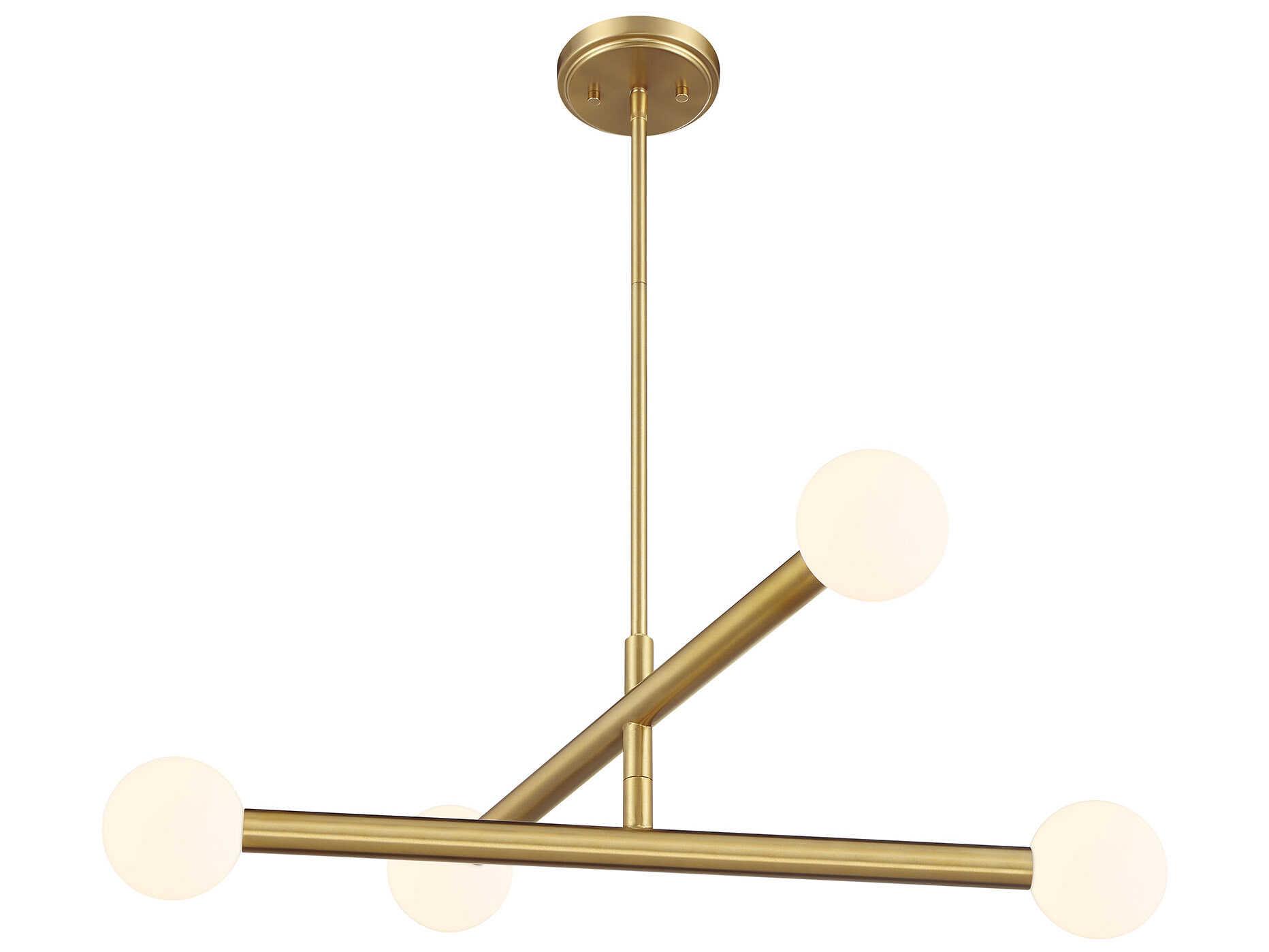 Savoy House Meridian 4-Light Natural Brass Globe Chandelier