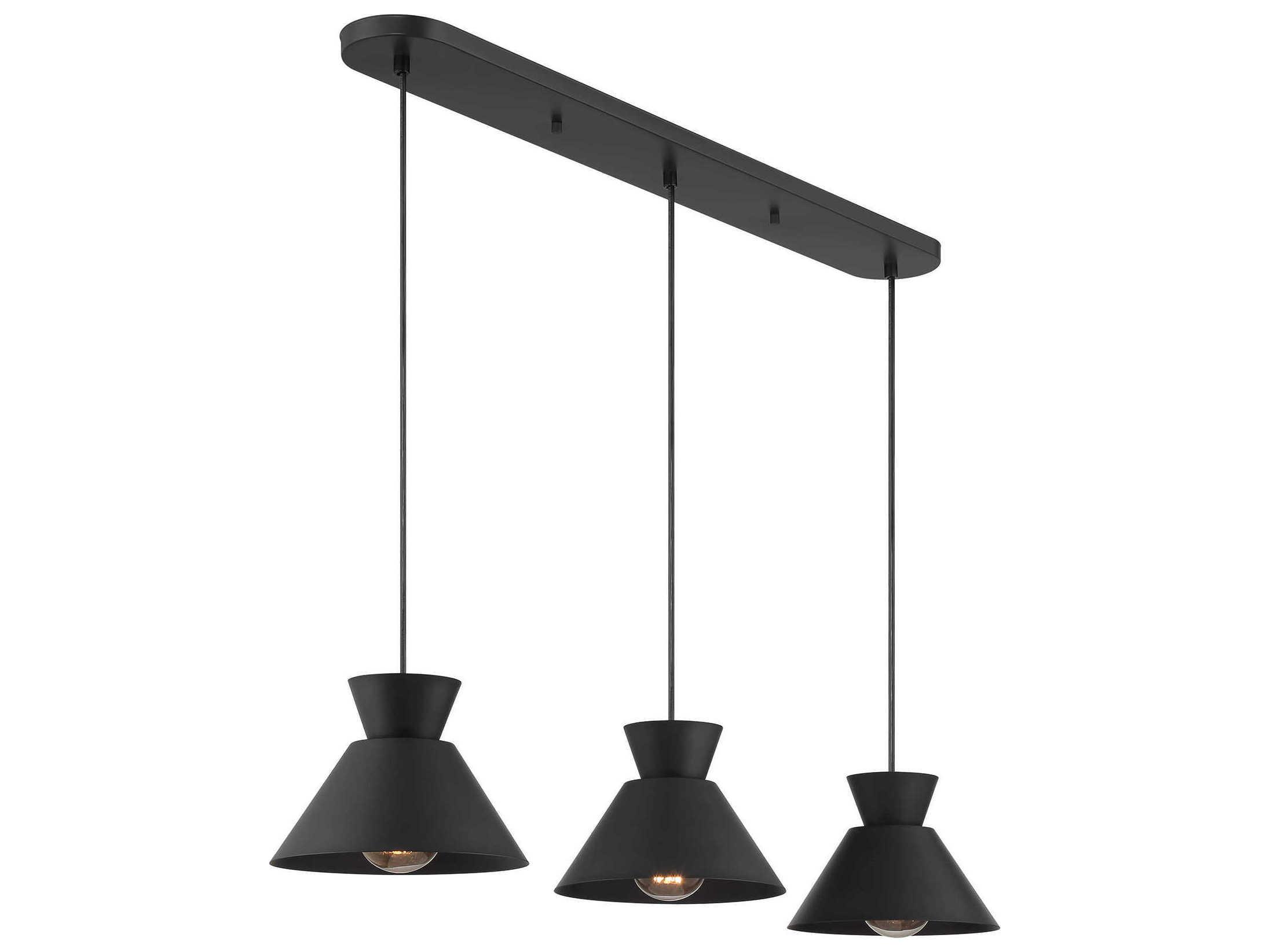Savoy House Meridian 3-Light Matte Black Island Pendant