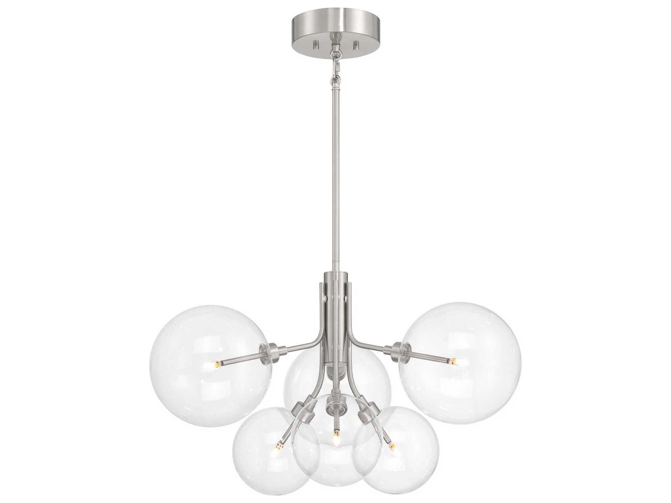 Savoy House Meridian 6-Light Brushed Nickel Globe Chandelier
