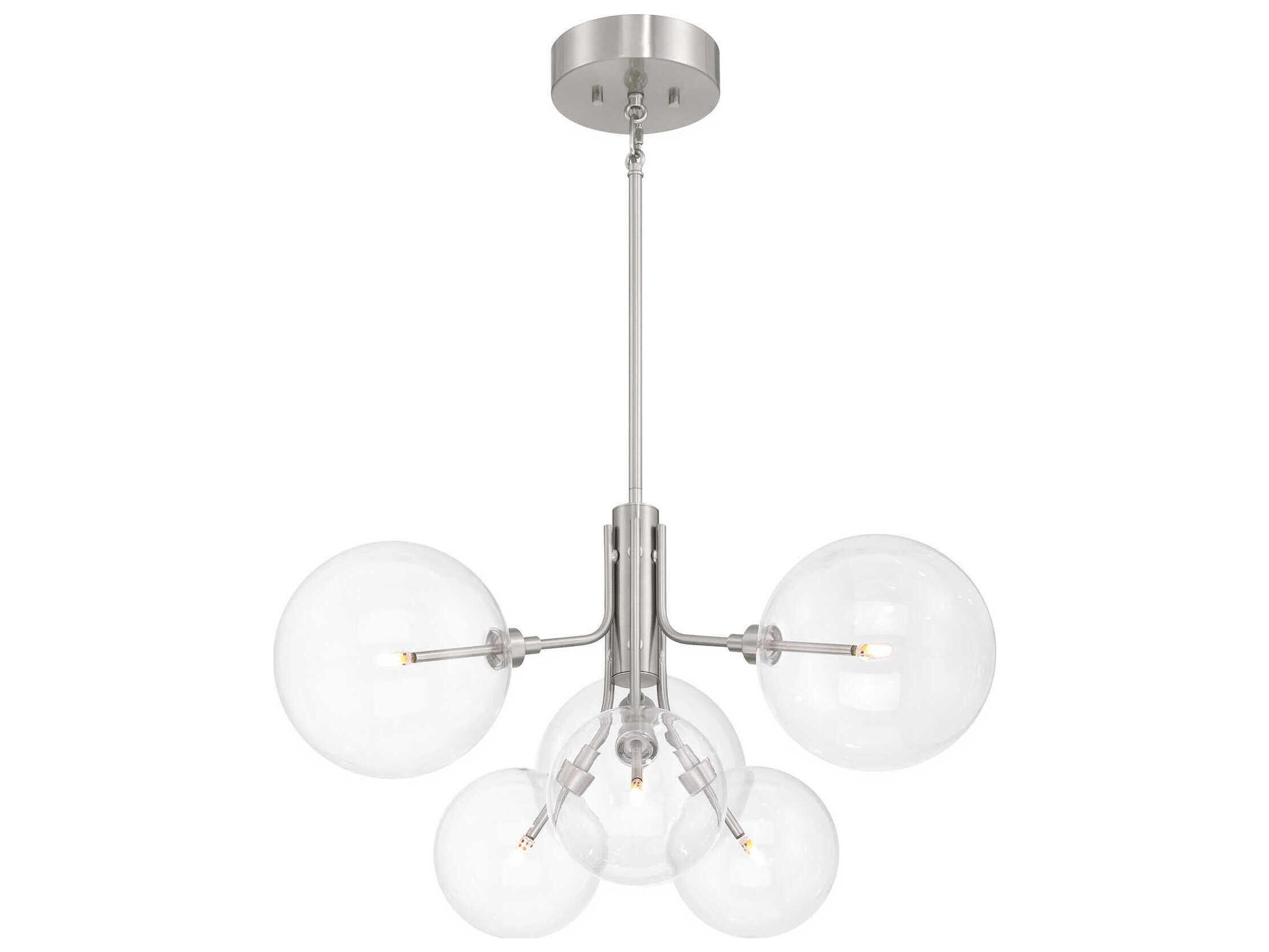 Savoy House Meridian 6-Light Brushed Nickel Globe Chandelier