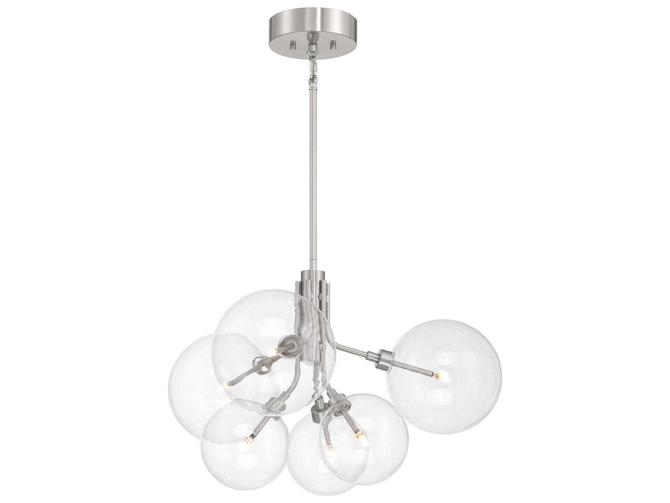 Savoy House Meridian 6-Light Brushed Nickel Globe Chandelier