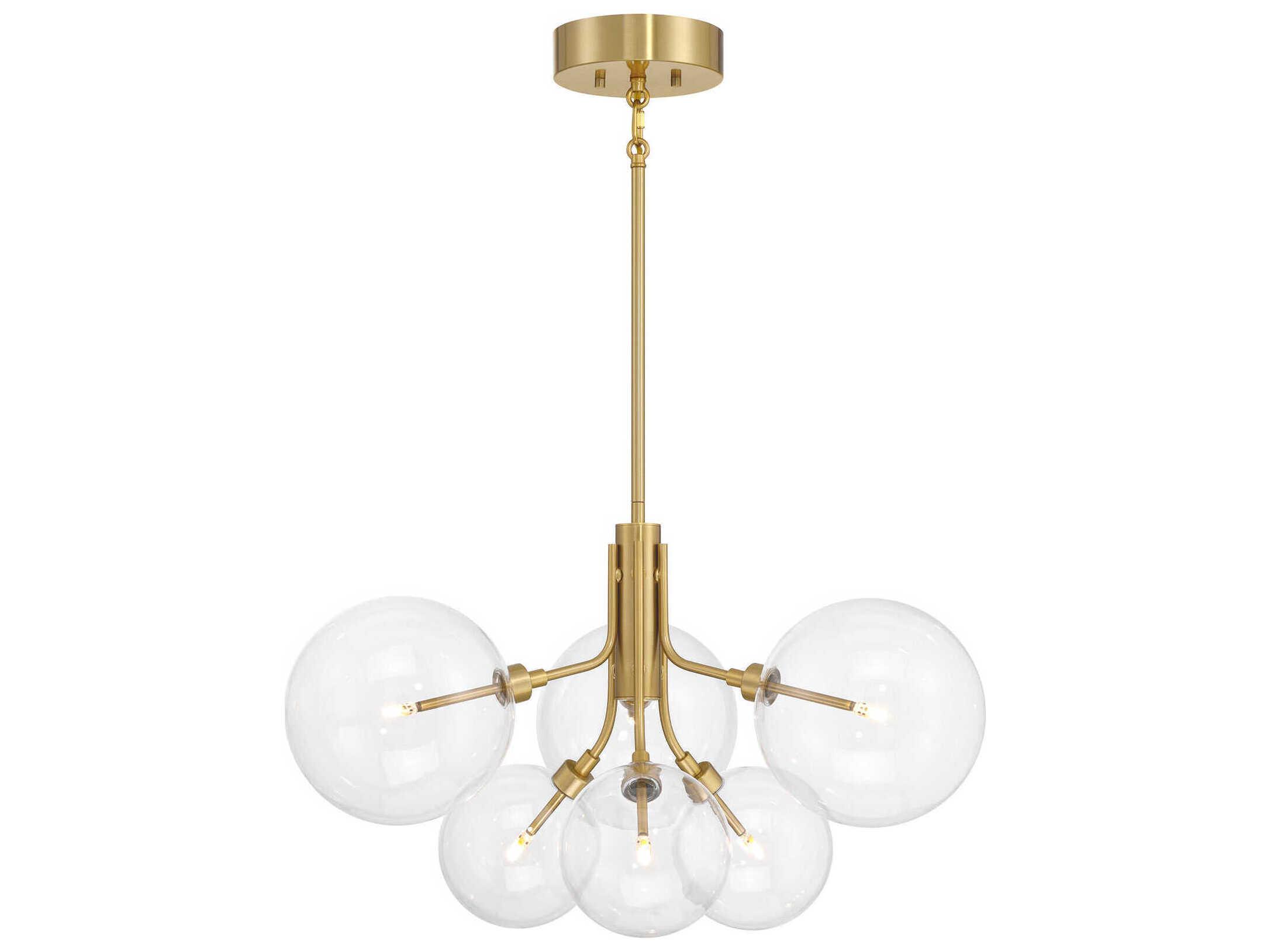Savoy House Meridian 6-Light Natural Brass Globe Chandelier