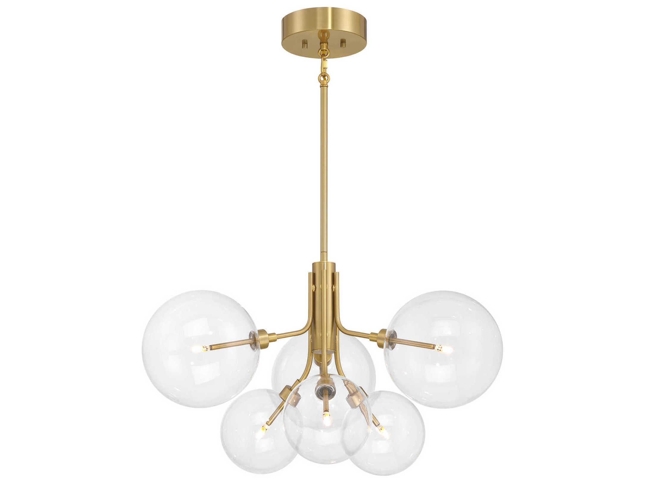 Savoy House Meridian 6-Light Natural Brass Globe Chandelier