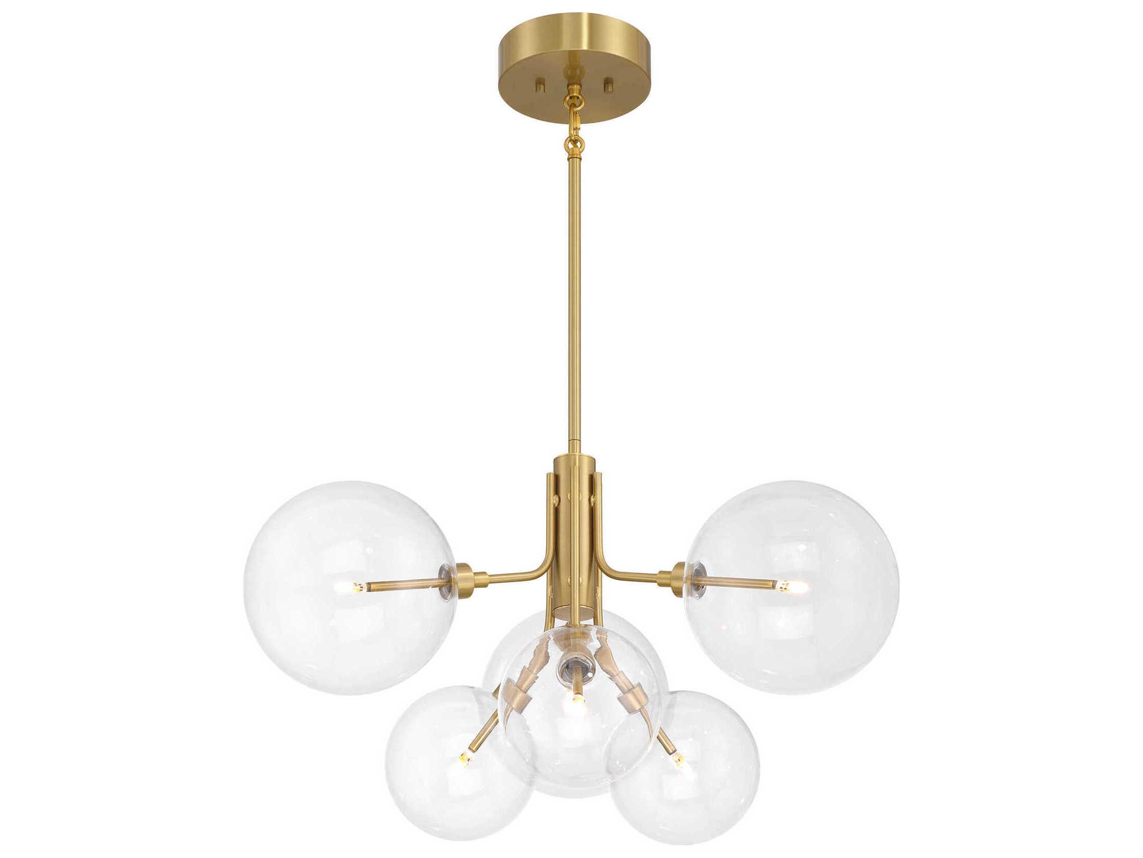 Savoy House Meridian 6-Light Natural Brass Globe Chandelier