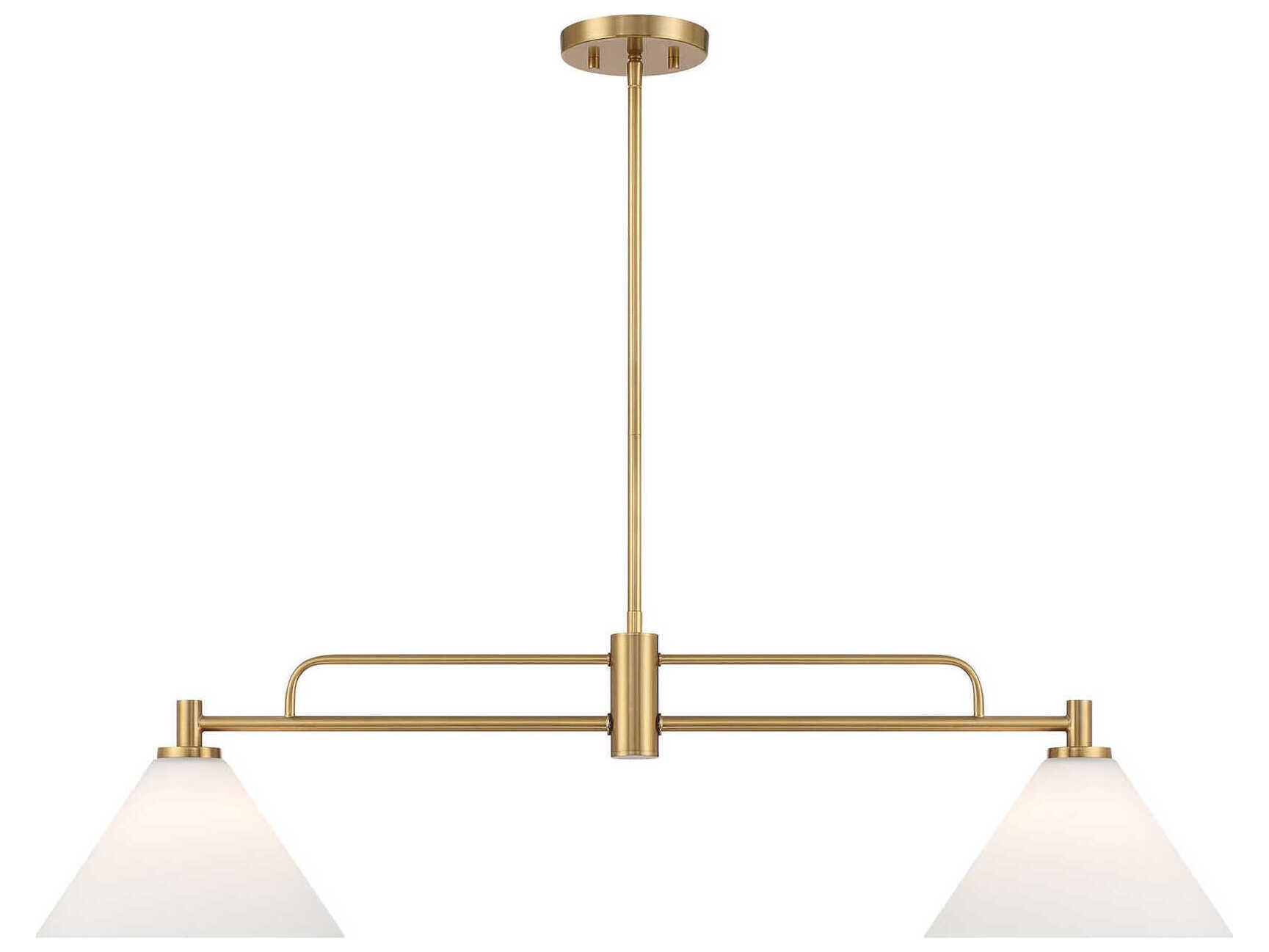 Savoy House Meridian 2-Light Natural Brass Island Pendant