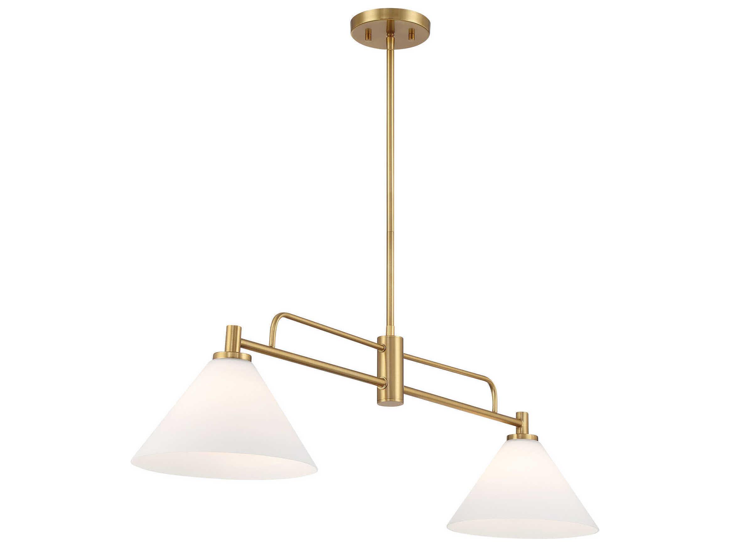 Savoy House Meridian 2-Light Natural Brass Island Pendant