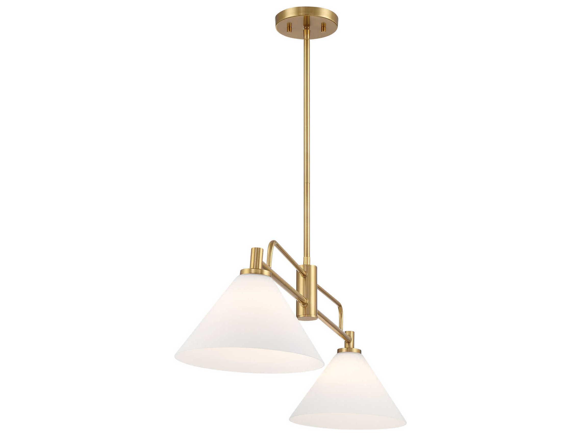 Savoy House Meridian 2-Light Natural Brass Island Pendant