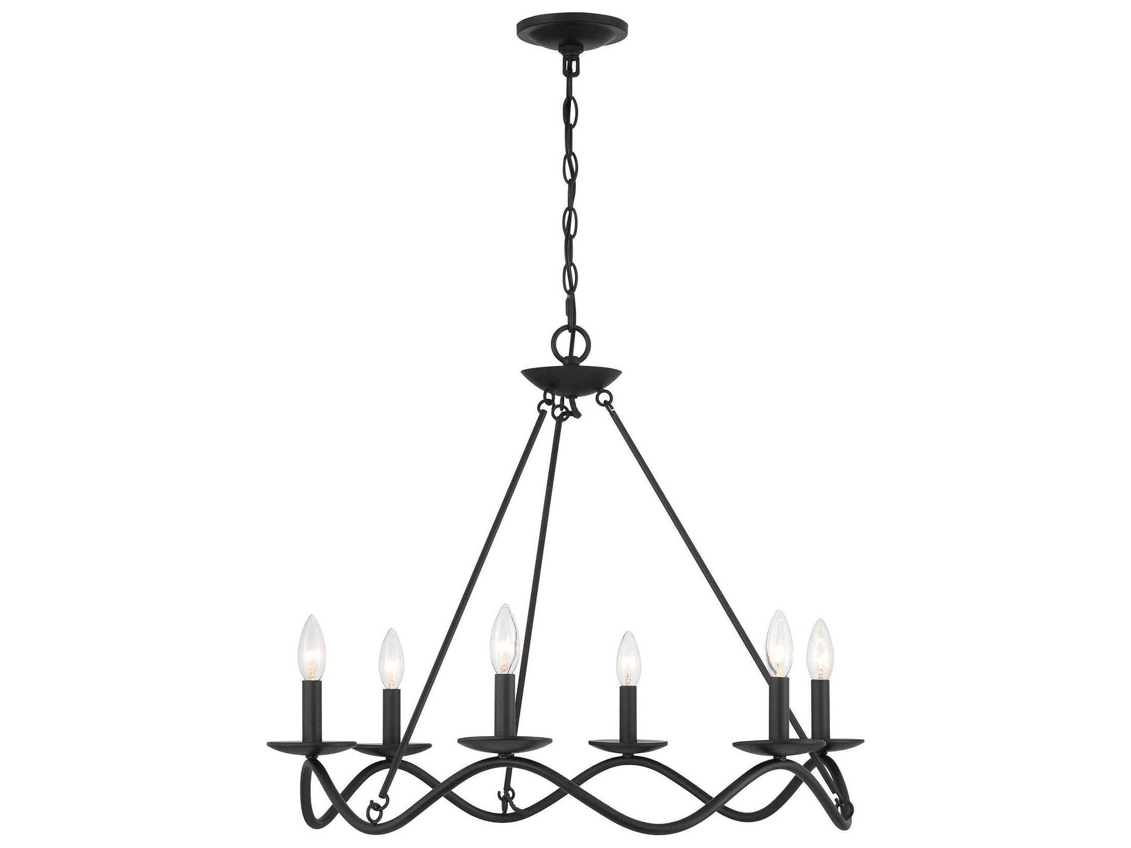 Savoy House Meridian 6-Light Matte Black Candelabra Chandelier