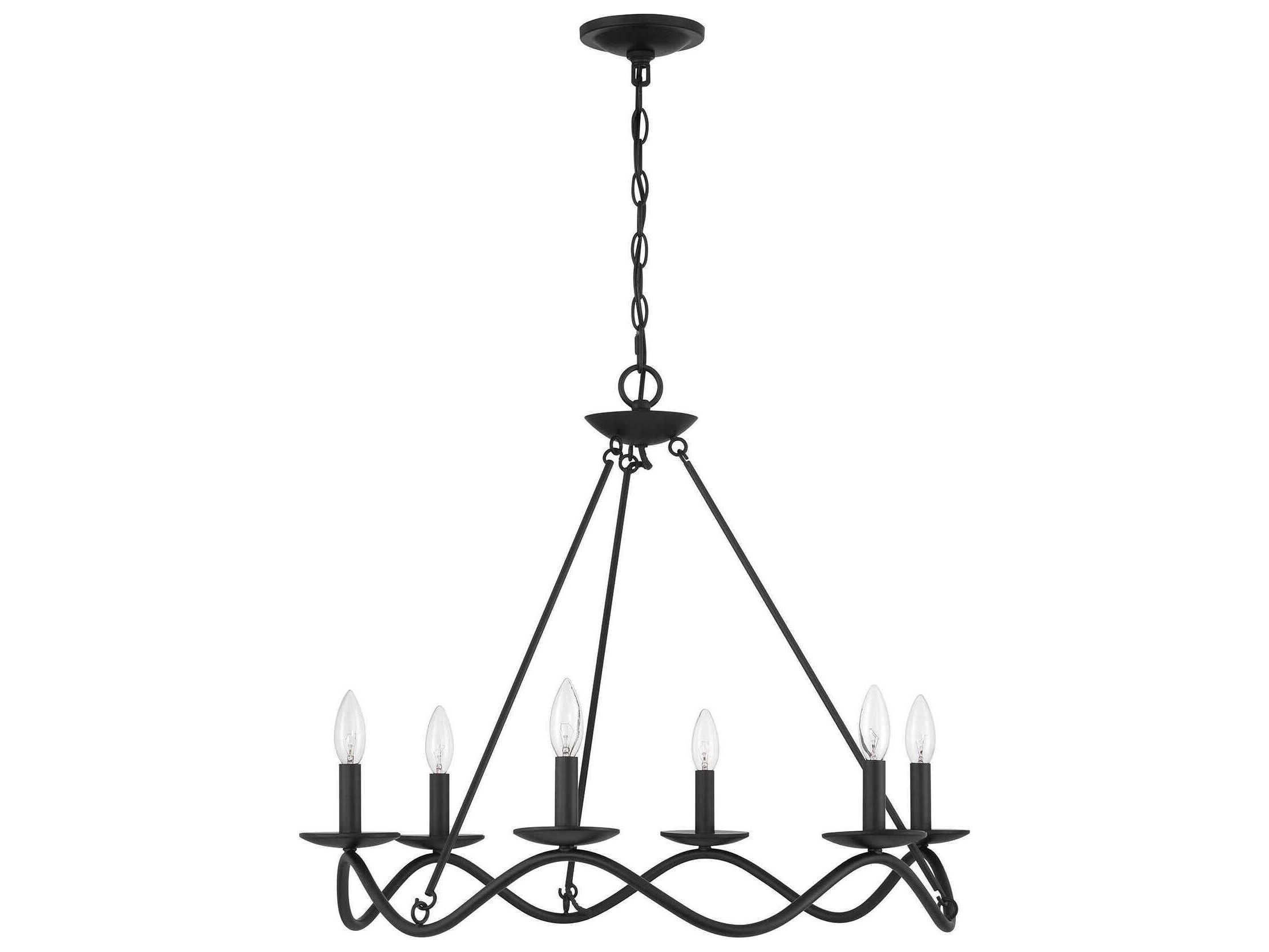 Savoy House Meridian 6-Light Matte Black Candelabra Chandelier