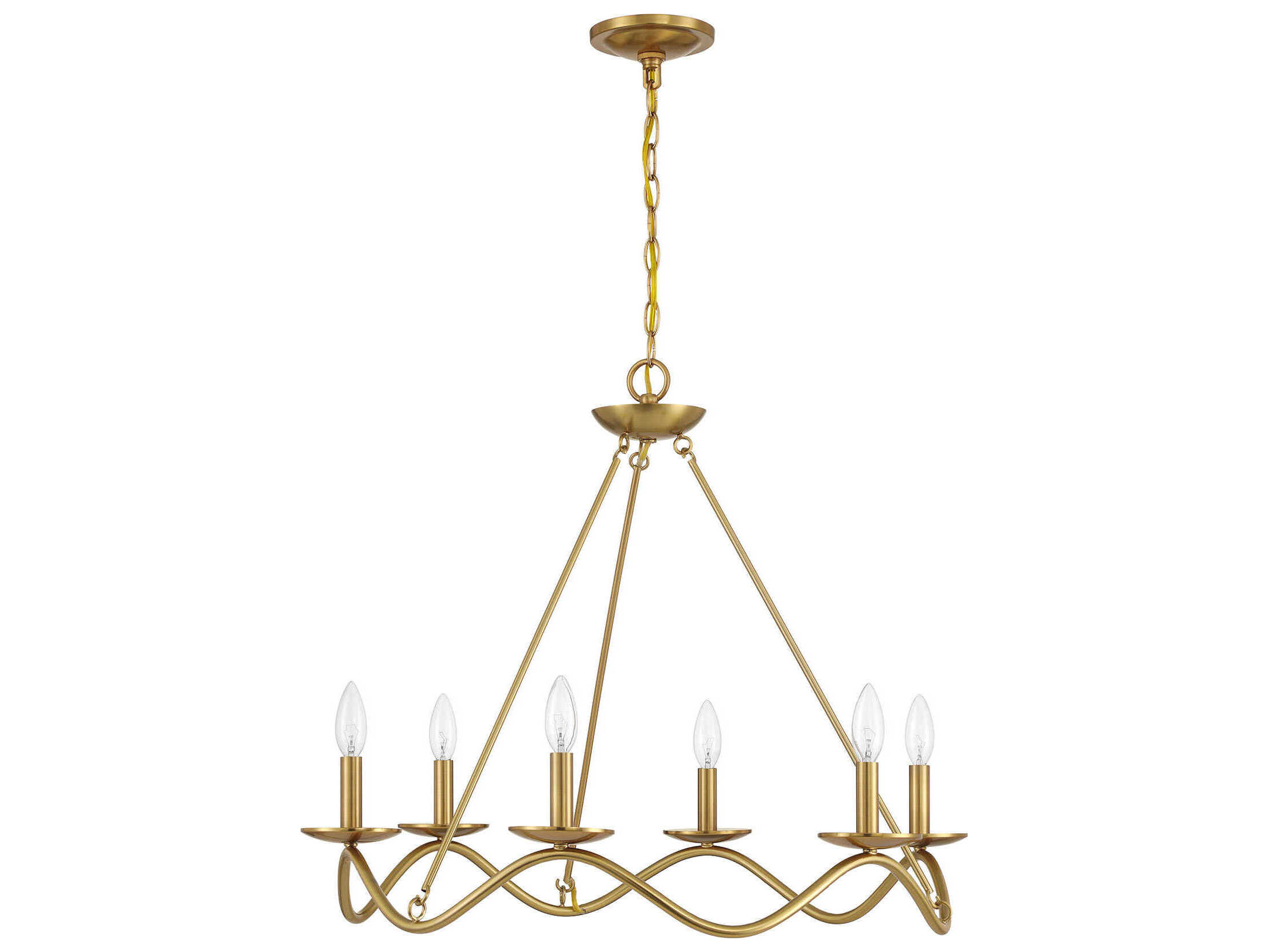 Savoy House Meridian 6-Light Natural Brass Candelabra Chandelier