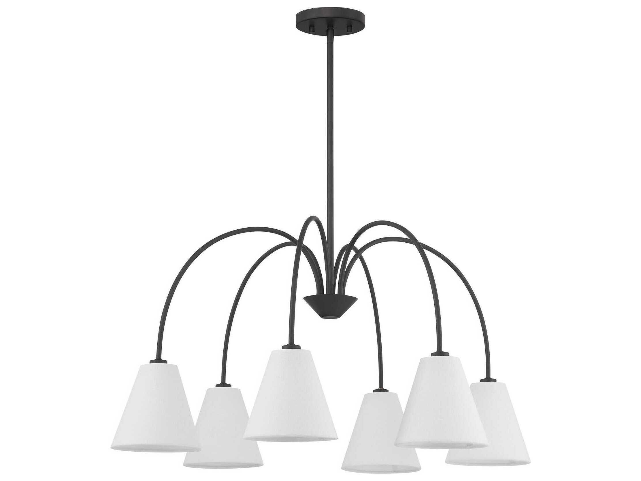 Savoy House Meridian 6-Light Matte Black Empire Chandelier