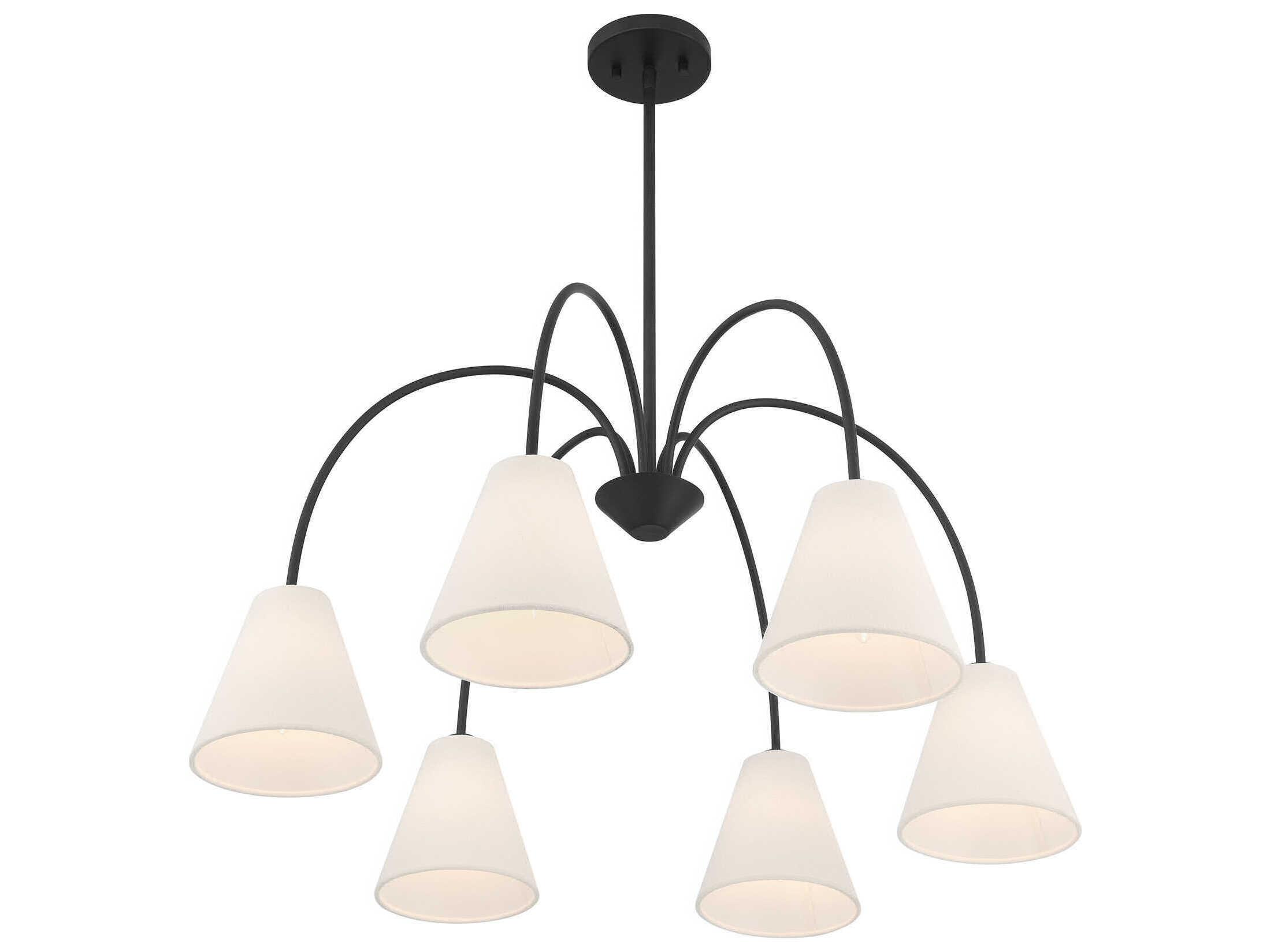 Savoy House Meridian 6-Light Matte Black Empire Chandelier