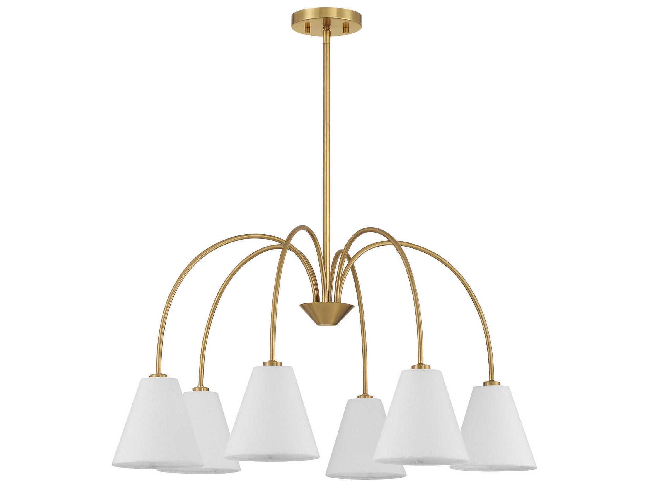 Savoy House Meridian 6-Light Natural Brass Empire Chandelier