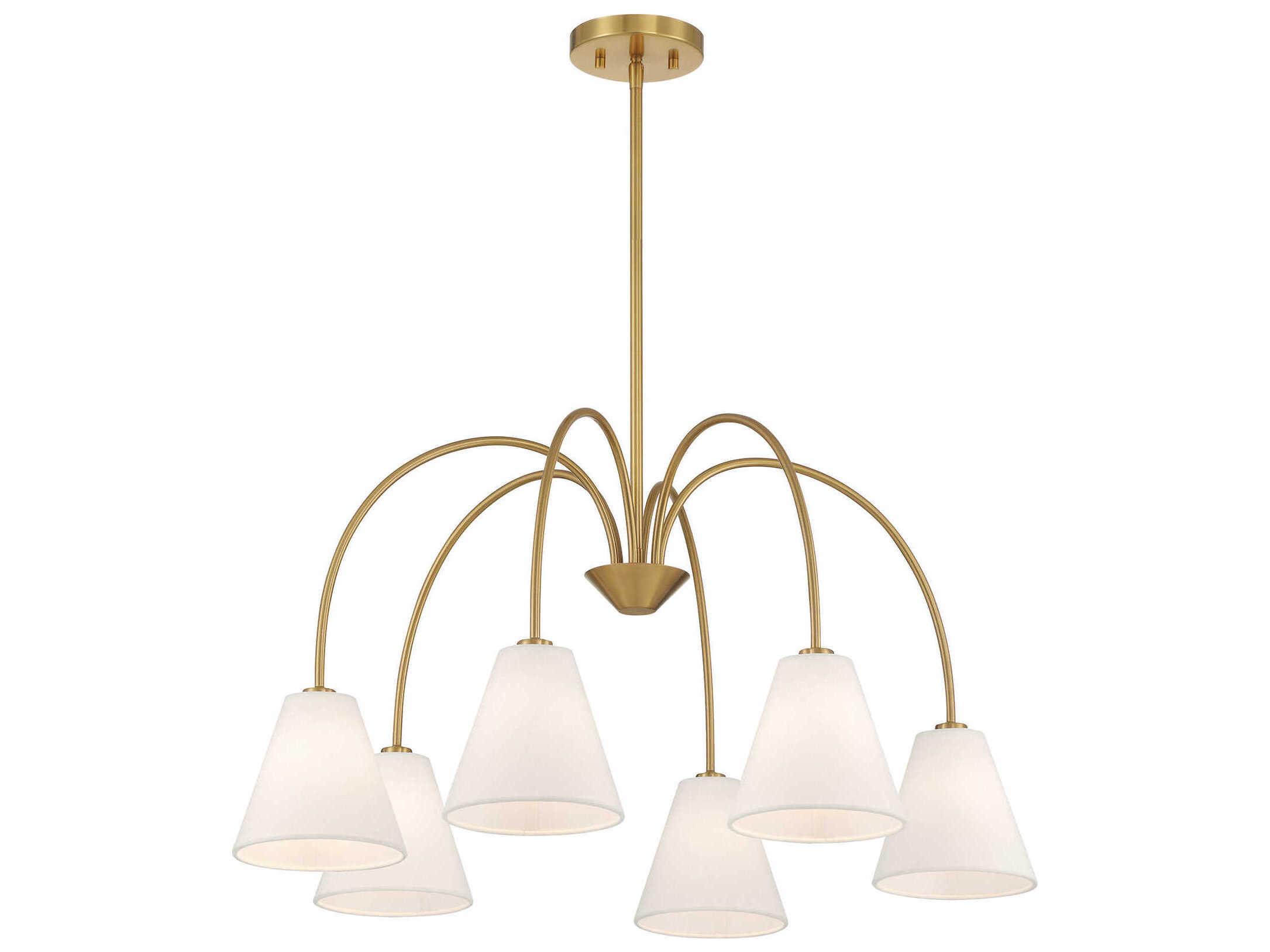 Savoy House Meridian 6-Light Natural Brass Empire Chandelier