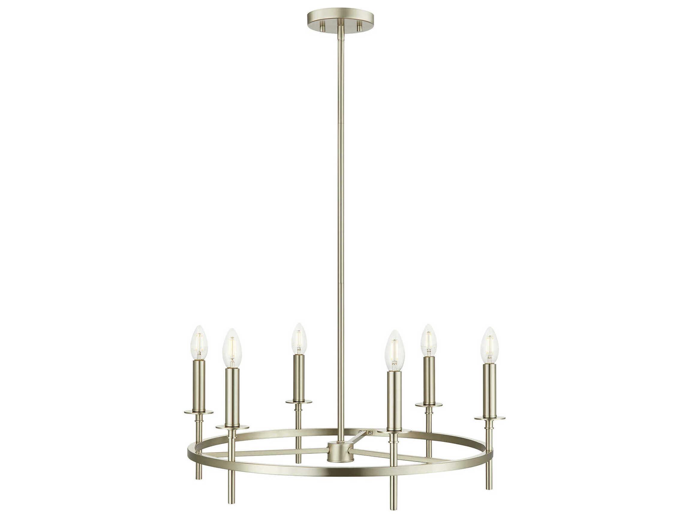 Savoy House Meridian 6-Light Brushed Nickel Candelabra Chandelier