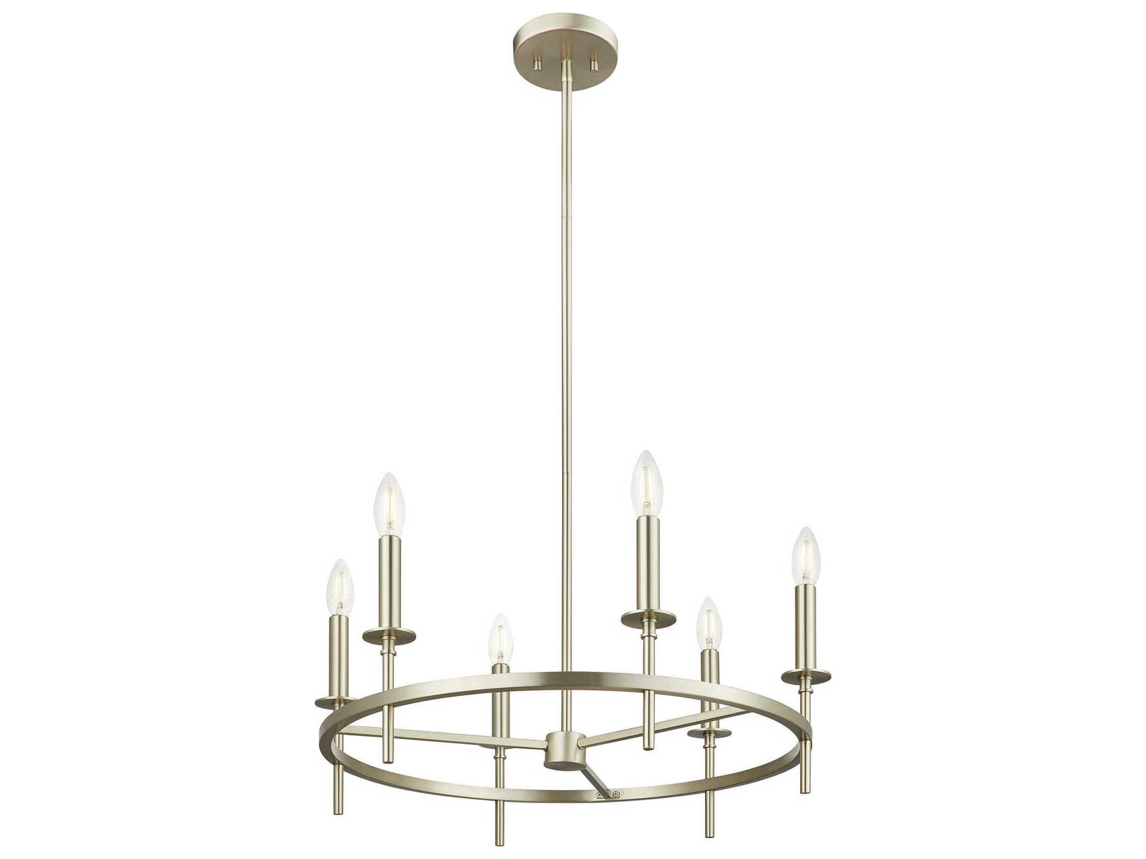 Savoy House Meridian 6-Light Brushed Nickel Candelabra Chandelier